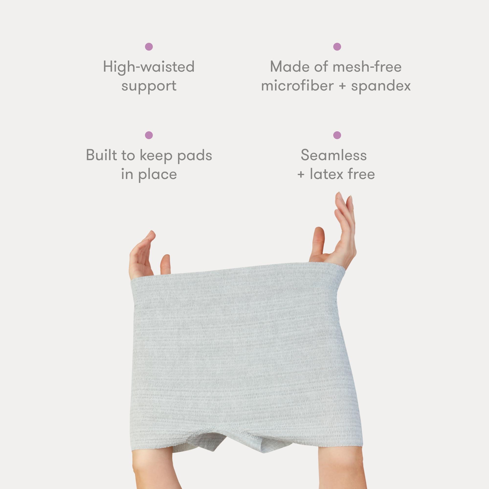 Frida Mom Women's Postpartum Underwear, Disposable Boyshort Underwear, Seamless with Stretchy Support, Postpartum Essentials, Size Regular (Waist 28"-42" Stretched), 8 Count, Grey - Image 3