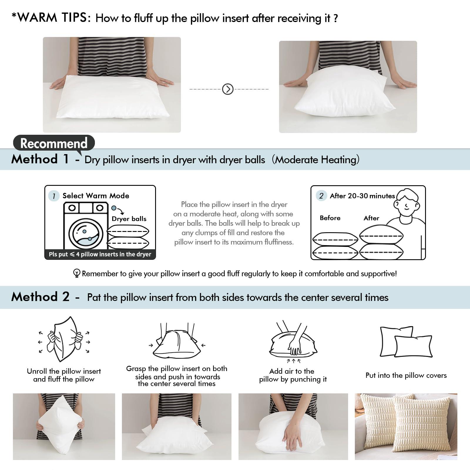 MIULEE Throw Pillow Insert Premium Pillow Stuffer Sham Rectangle for Decorative Cushion Bed Couch Sofa 12x20 Inch - Image 6