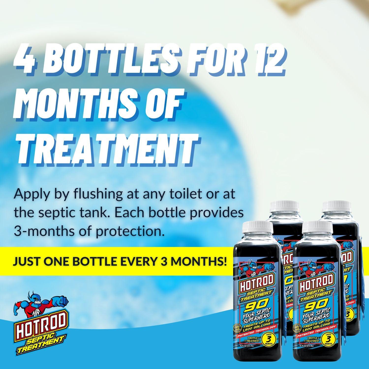 Hotrod Septic Tank Treatment - 12 Month Supply Extends Septic System Life and Prevents Costly Repairs - Industrial Grade - Easy to Use (12 Month, 4.00, Count) - Image 2
