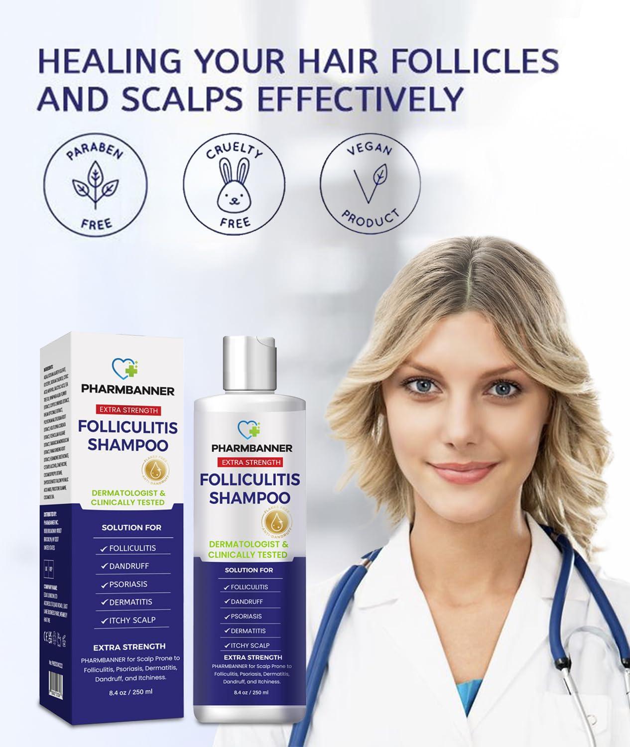 PHARMBANNER Anti-Fungal Shampoo for Folliculitis, Seborrheic Dermatitis, Scalp Psoriasis - Relieves Itchy & Dry Scalp - Image 5