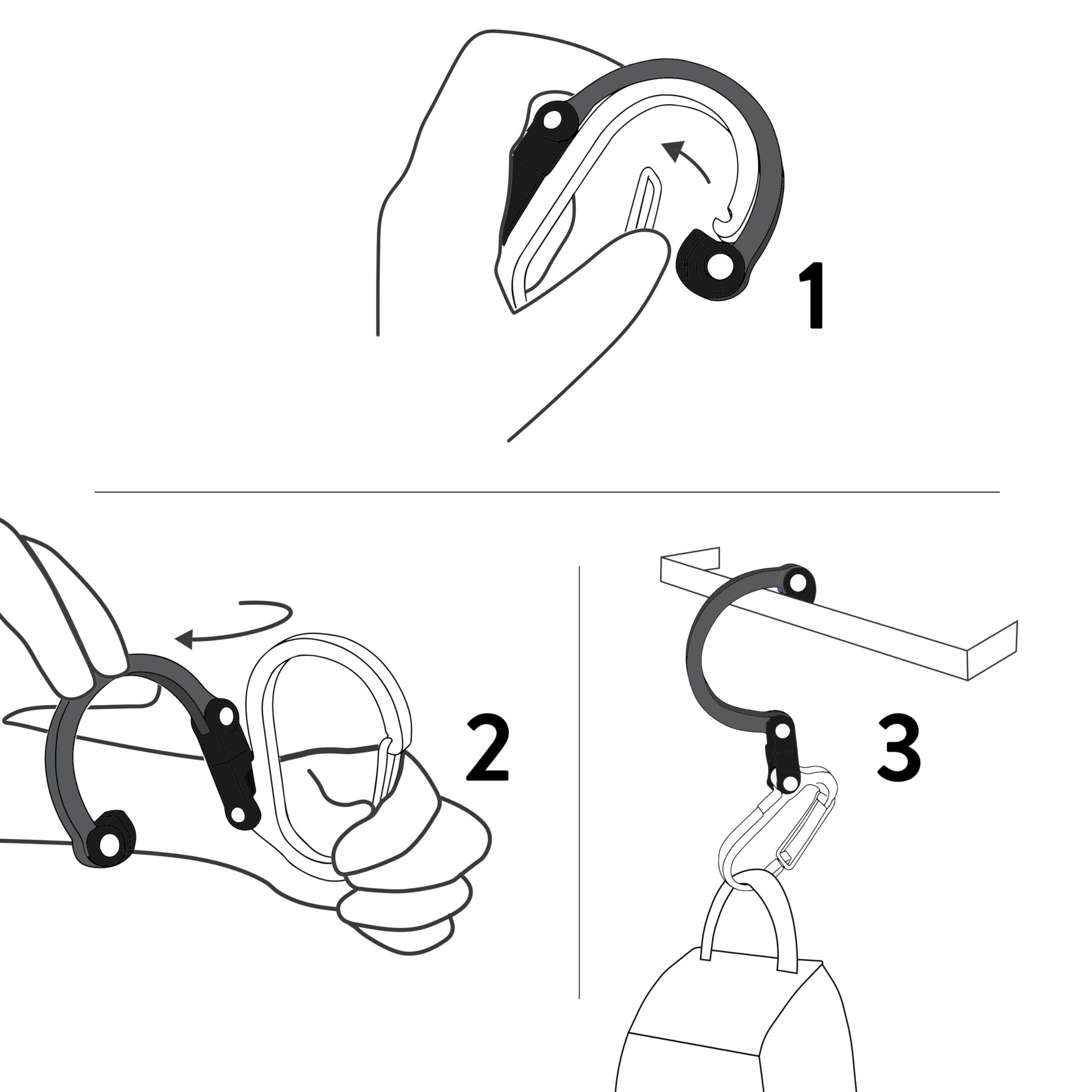 GEAR AID HEROCLIP Carabiner Gear Clip and Hook (Mini) for Travel - Image 4