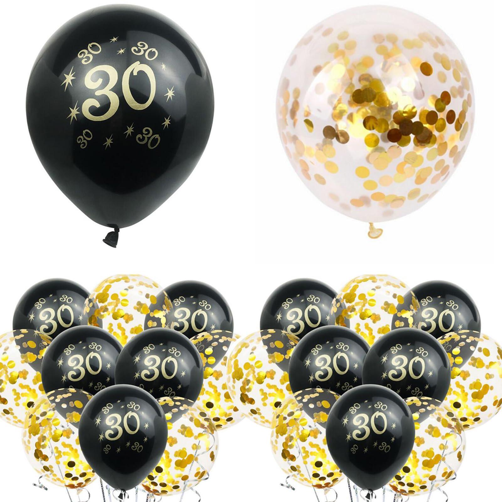 30th Birthday Decorations for Him, 30 Birthday Decorations with 40 Inch Gold 30 Number Balloons, Cheers to 30 Years Banner,Fringe Curtains and Cups Foil Balloons - Image 5