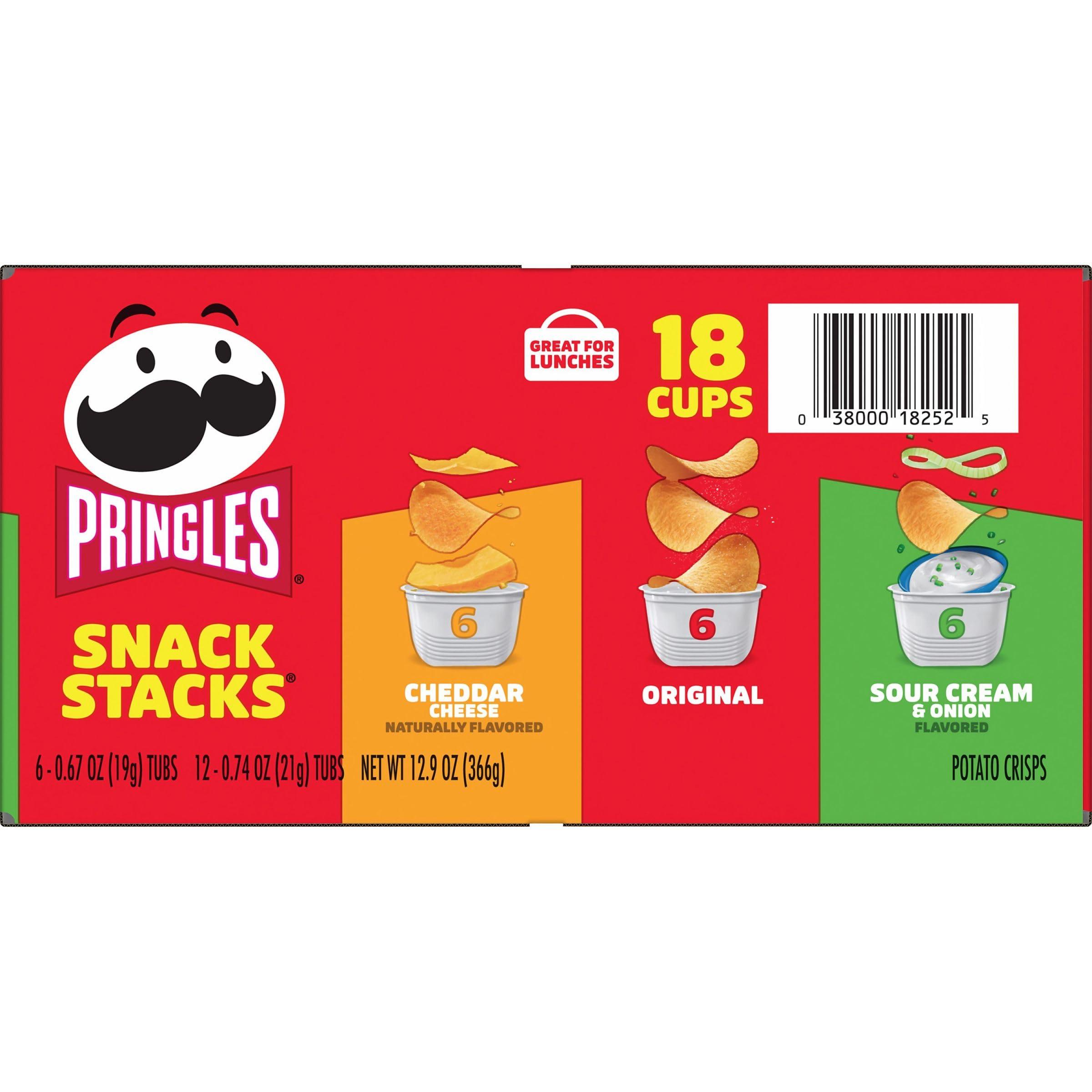 Pringles Potato Crisps Chips, Lunch Snacks, Office and Kids Snacks, Snack Packs, Variety Pack, 12.9oz Box (18 Cups) - Image 9