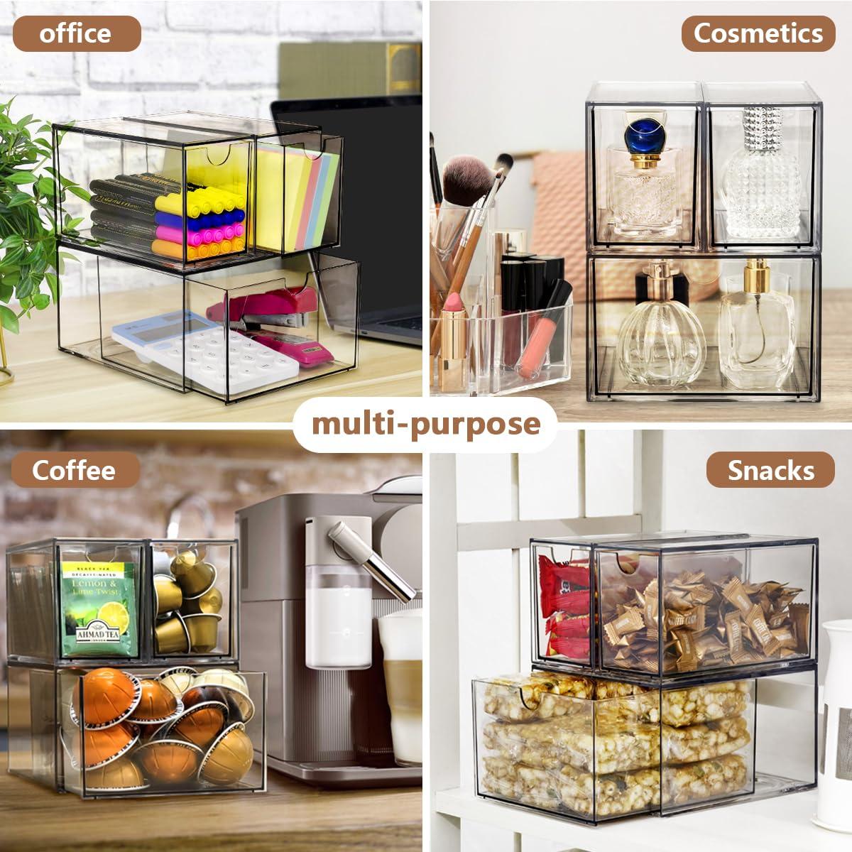 KAIDELI 3 Acrylic Coffee K Cup and Tea Bag Organizer, Coffee Pod Drawer Holders, Stackable Accessories Tea Organizers and Storage for Kitchen Multi Organizers-Clear - Image 5
