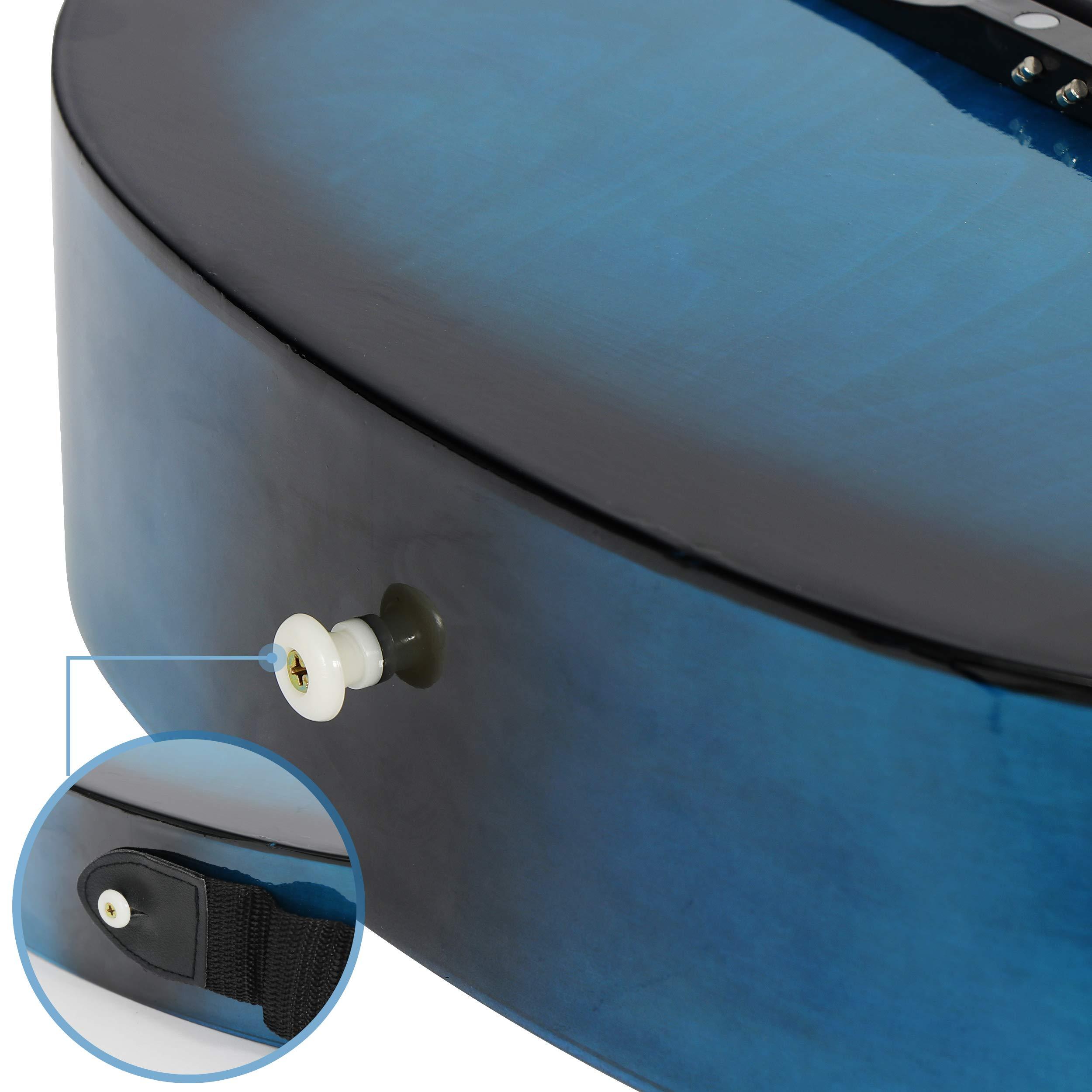 ZENY 38 inch Acoustic Guitar Full Size Beginners Package Kit for Right-handed Starters Kids Music Lovers w/Case, Strap, Pitch Pipe and Pick (Blue) - Image 6