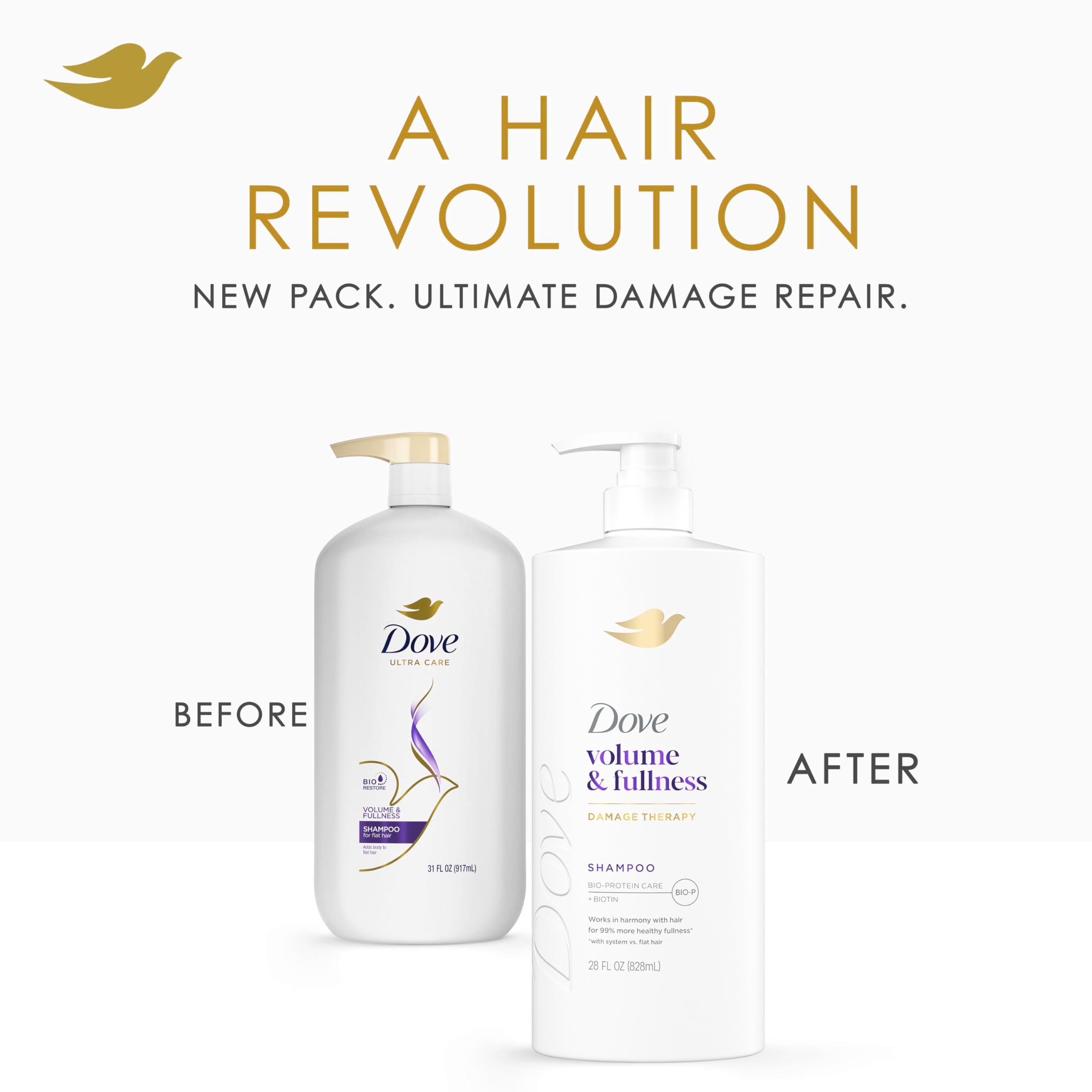 Dove Shampoo Volume & Fullness for Fine, Thin Hair with Bio-Protein Care Technology and Biotin 28 Fl Oz - Image 4
