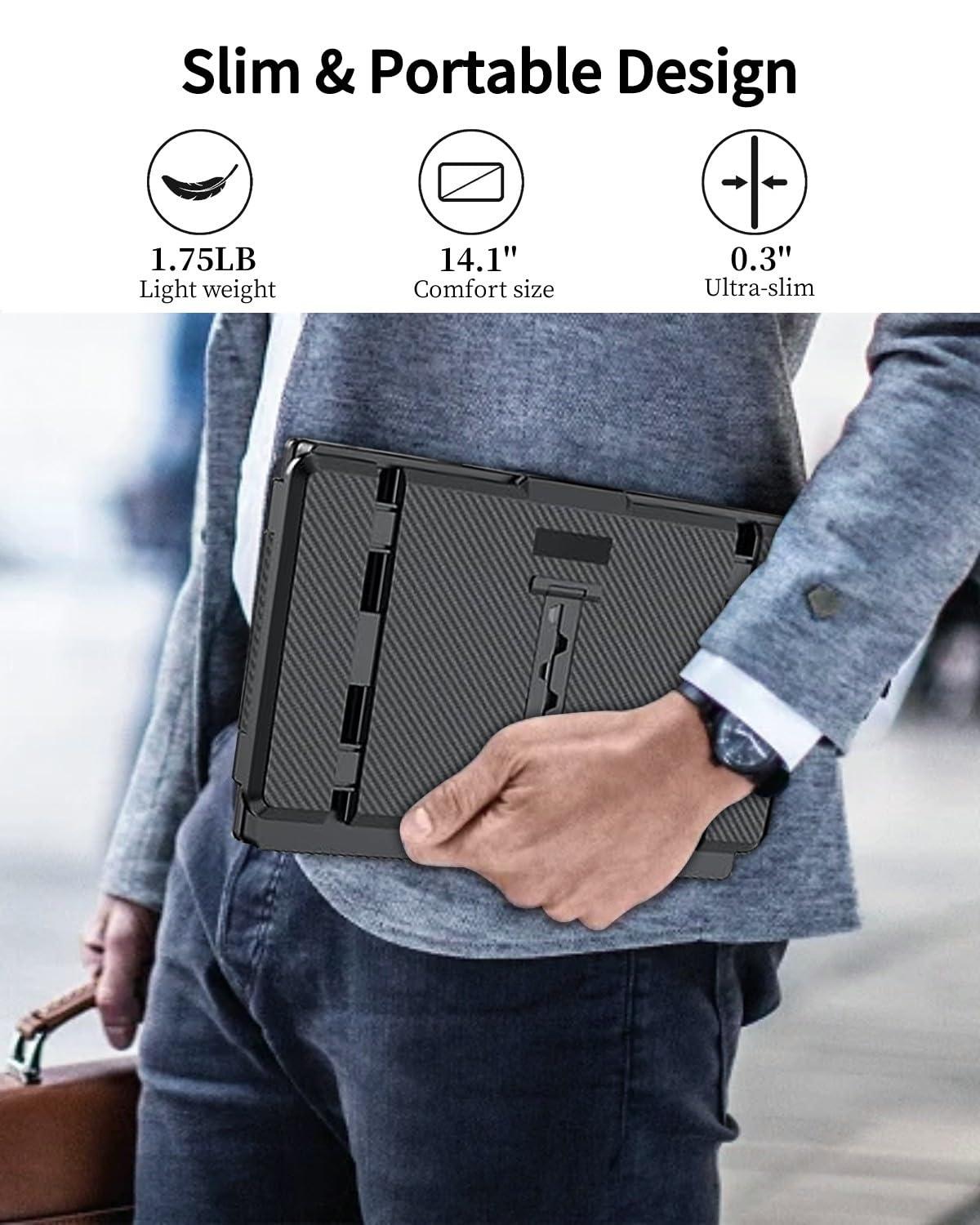 Macsecor 14.1'' Laptop Screen Extender, 1080P FHD Portable Monitor for Laptop USB C HDMI, Plug-Play Laptop Monitor Extender for 13'' -17.3'' Laptops, Compatible for Mac/Wins/Android/Switch - Image 6