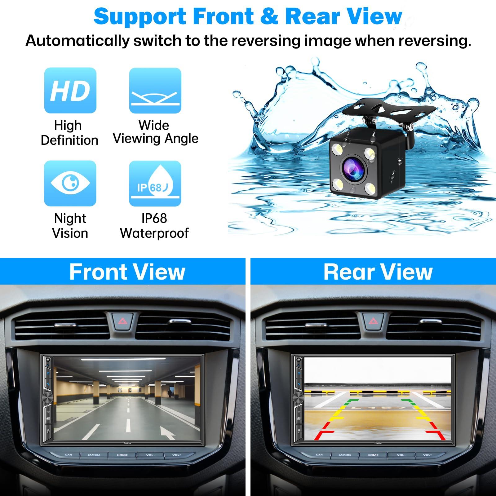 [Upgrade Wireless] 7" Double Din Car Radio with Wireless Apple CarPlay and Android Auto, Bluetooth 5.3 Car Play, 240W 4.2-Channel Audio Output, Mirror Link, Backup Camera, AM/FM Car Stereo - Image 5