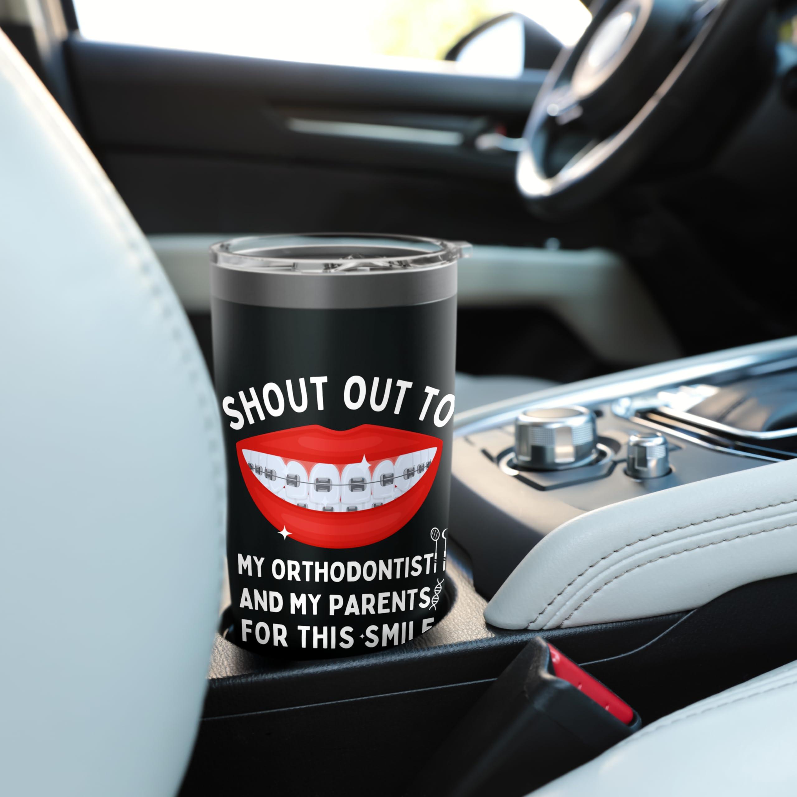 Shout Out To Orthodontist Teeth Whitening Toothpaste Strips Stainless Steel Insulated Tumbler - Image 2