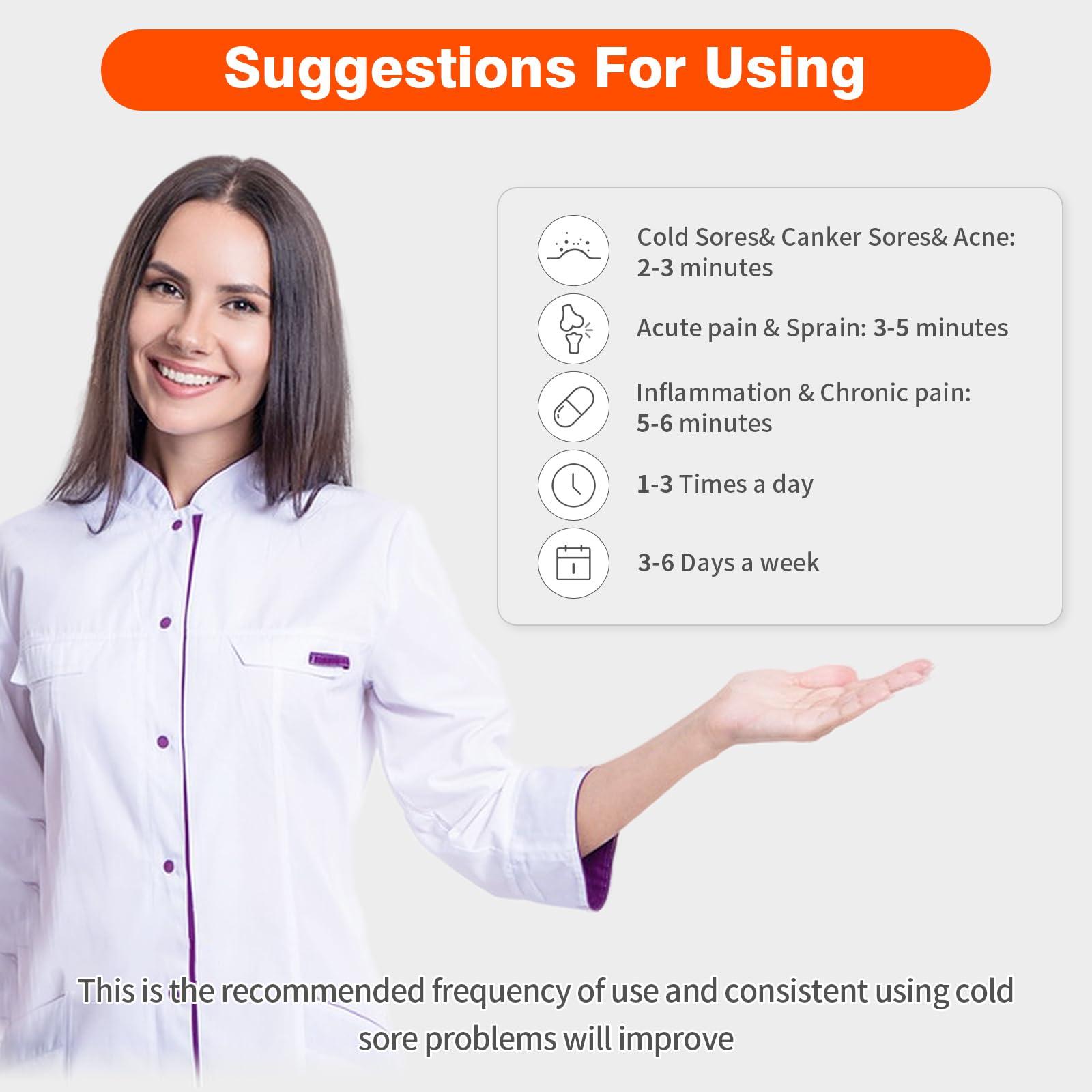 Red Light Cold Sore, Cold Sore Treatment Device, Red Light Therapy for Cold Sore Lips Nose Face Hand, Target Skin Small Area - Image 7