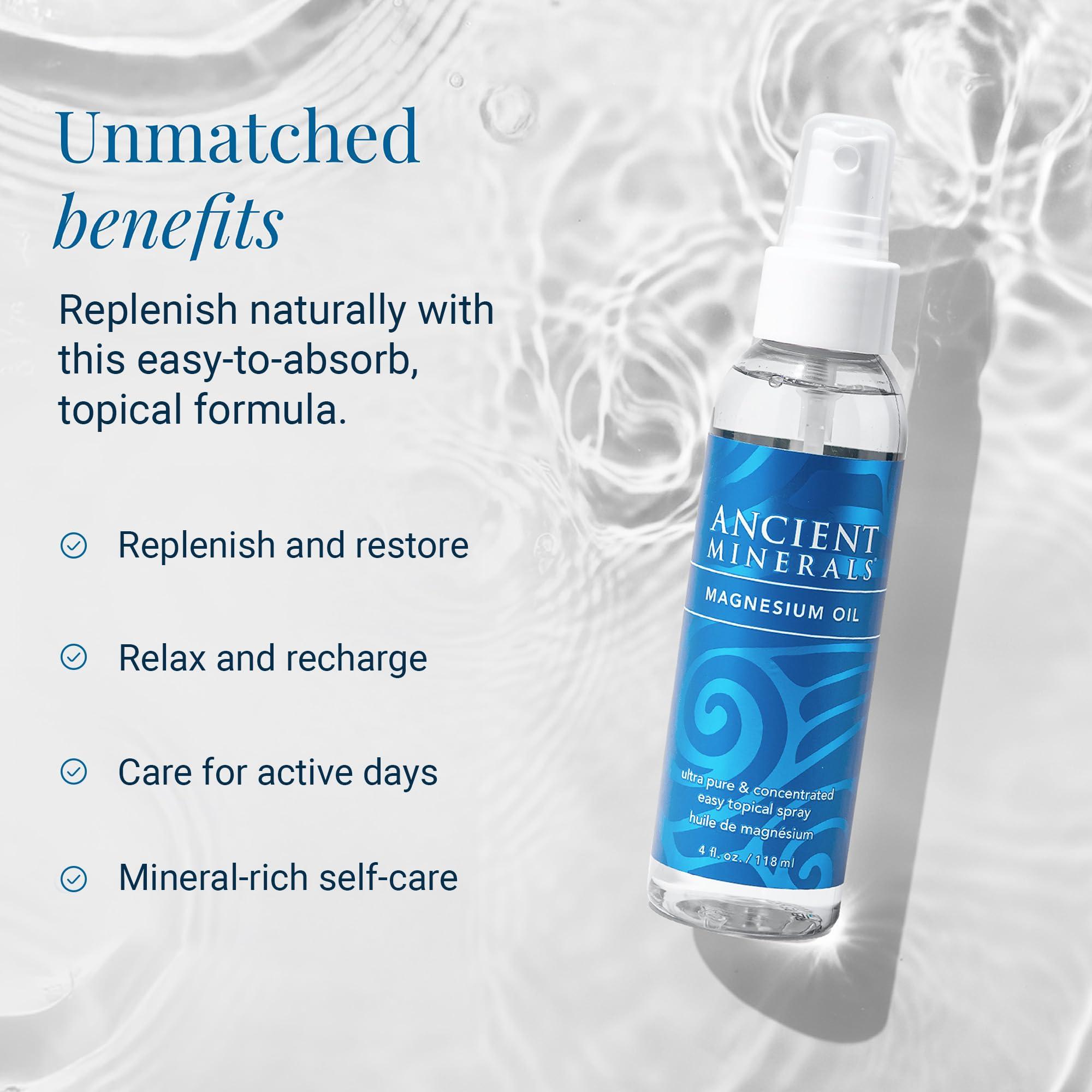 Ancient Minerals Magnesium Oil Spray Bottle of Pure Genuine Zechstein Magnesium Chloride - Topical Magnesium for Skin Application (8oz) - Image 3