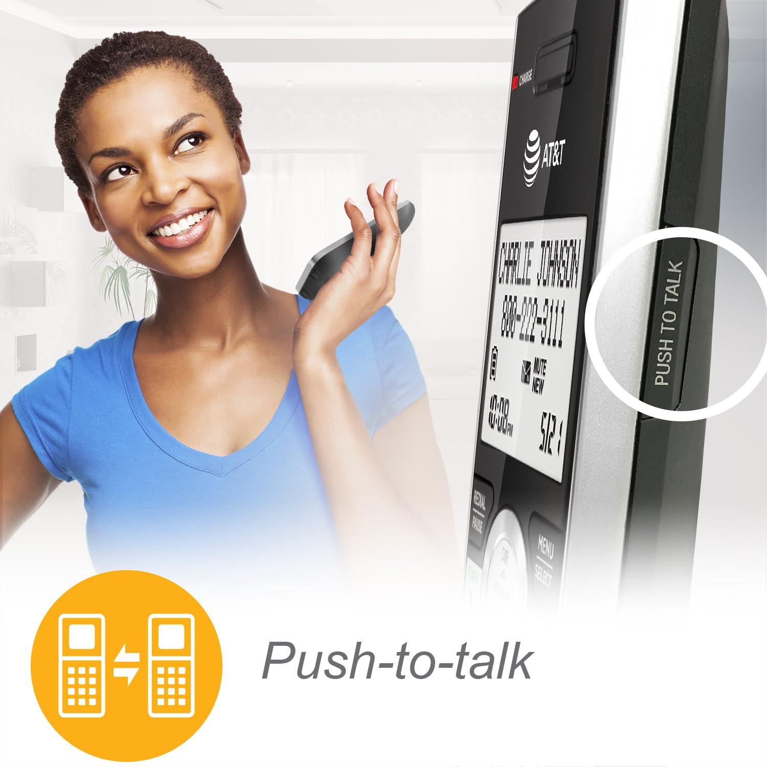 AT&T CL84107 DECT 6.0 Expandable Corded/Cordless Phone with Smart Call Blocker, Black/Silver with 1 Handset - Image 10