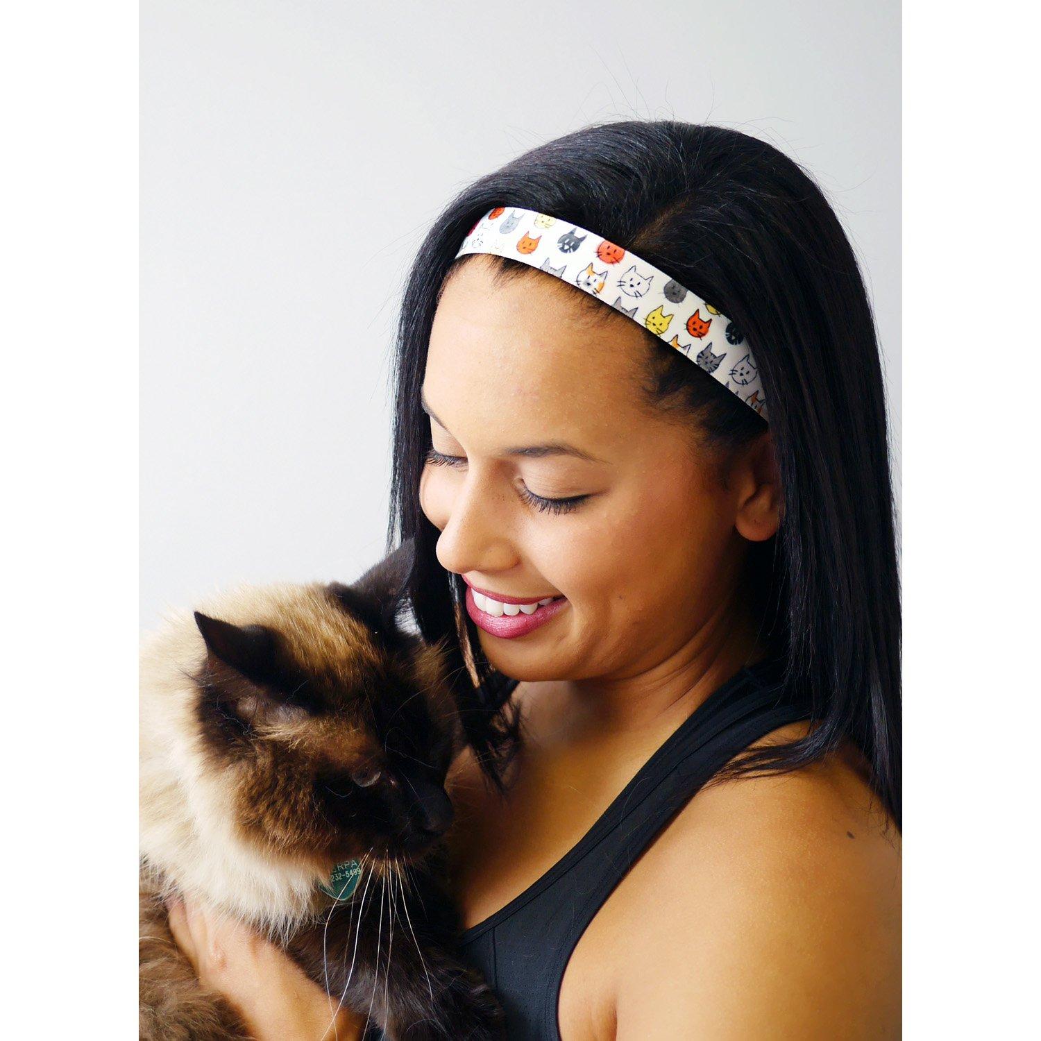 Sweaty Bands Womens Girls Headband - Non-Slip Velvet-Lined Athletic Hairband - Smitten Kitten - Image 3