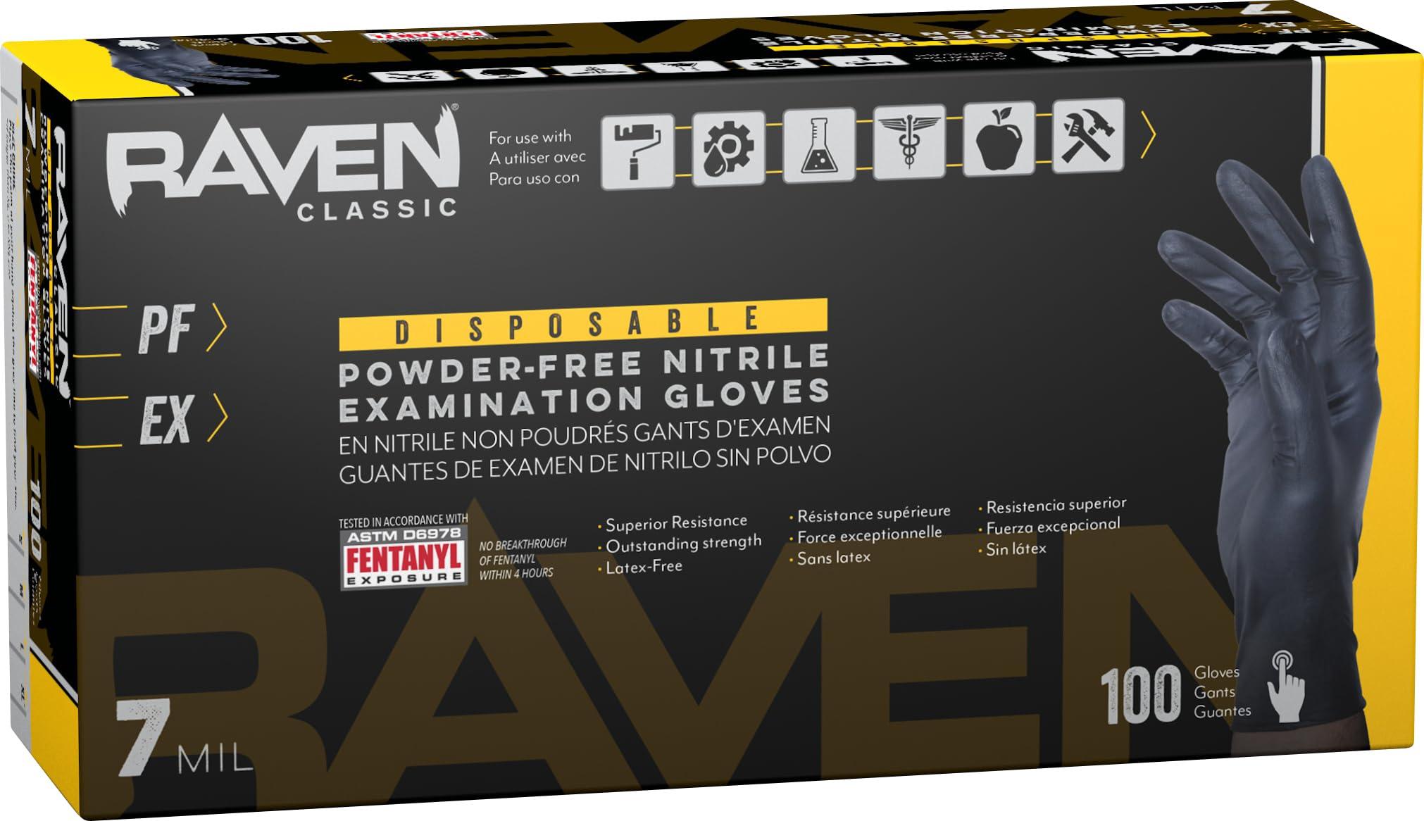 Raven 66519 SAS Safety Powder-Free Nitrile Disposable Glove, X-Large, 7 mil Thick, Pack of 100 - Image 8
