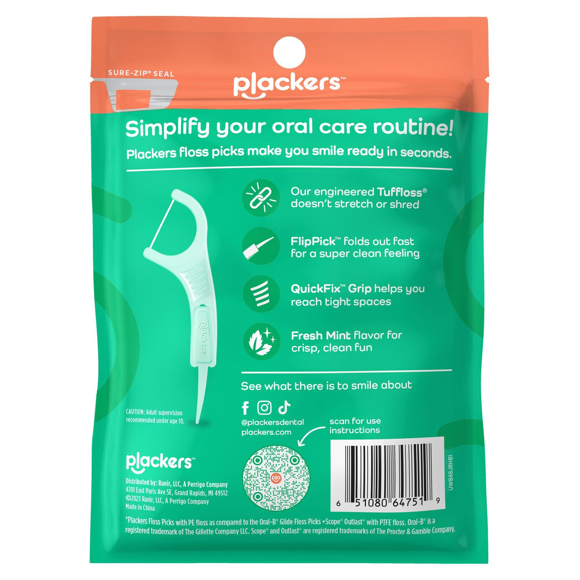 Plackers Micro Line Dental Floss Picks, Fold-Out FlipPick, Tuffloss, Mint, 36 Count - Image 2