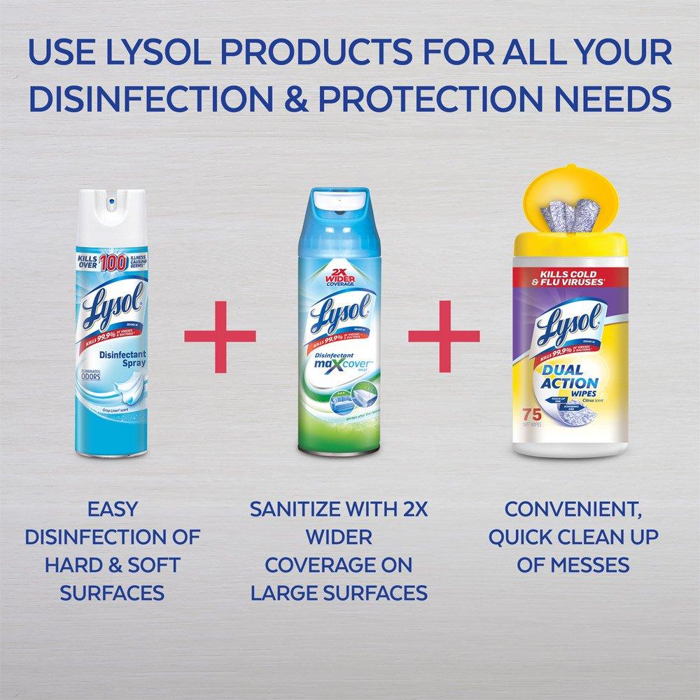 Lysol, Dual Action Complete Clean Disinfecting Wipes, White, 75 Count, Citrus, 450 Count, (Pack of 6) - Image 7