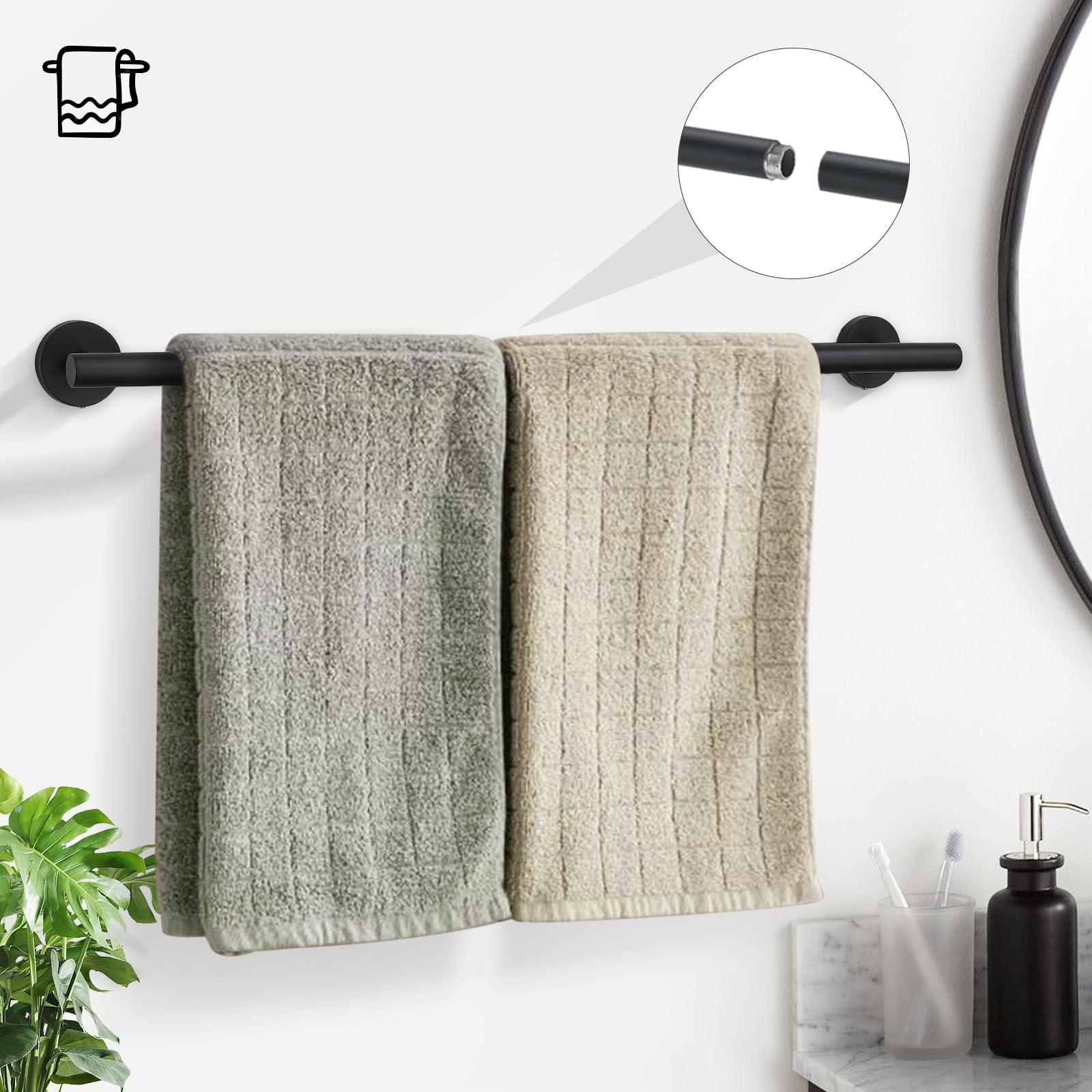 TURS Matte Black Bathroom Hardware Set 5 Piece, SUS304 Stainless Steel Bath Towel Bar Set, 24 Inch Bathroom Accessories Kit Wall Mounted - Image 2