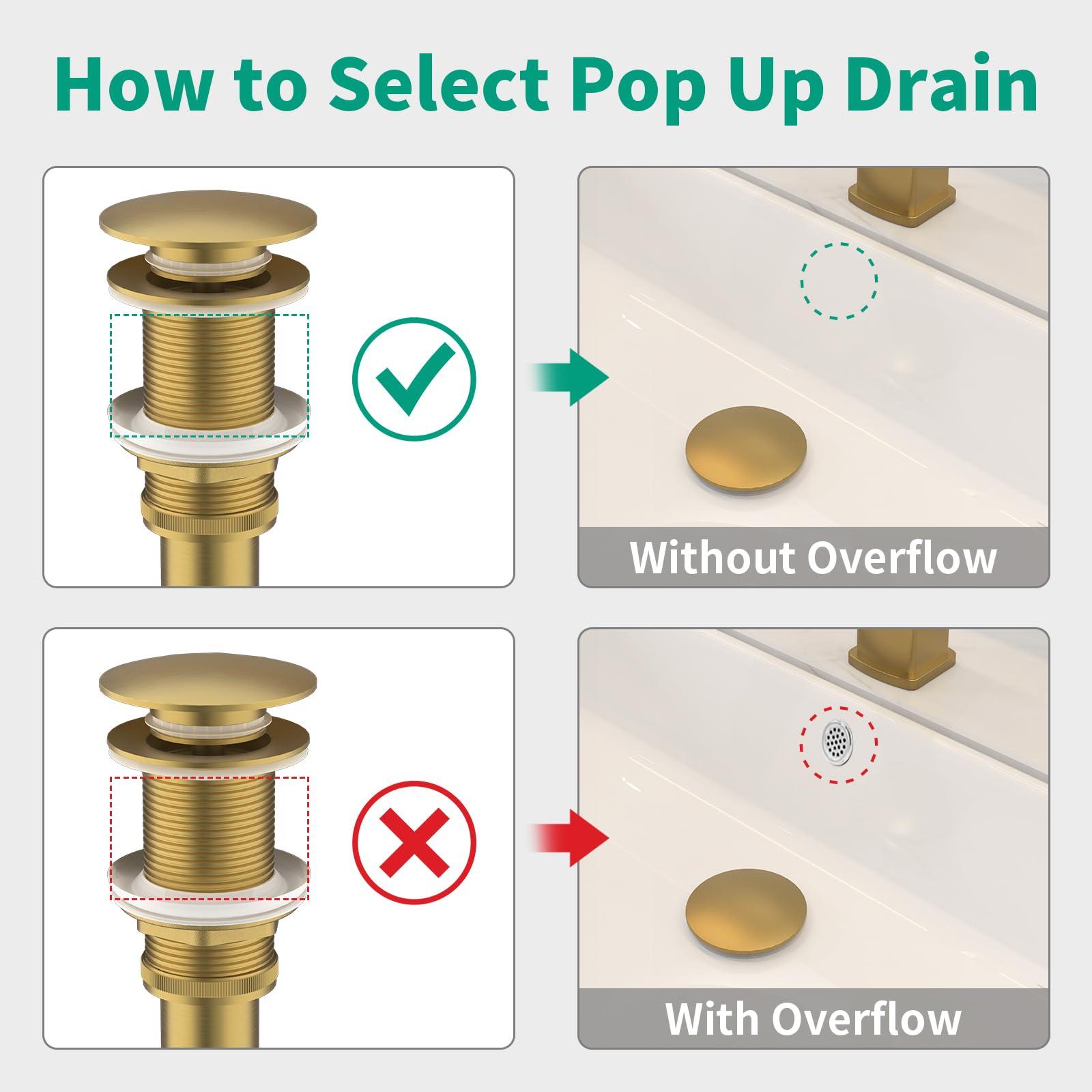 HEROBAI Bathroom Pop up Drain Without Overflow, Anti-Clogging Vessel Sink Drain Strainer, Pop Up Drain with Detachable Basket, Hair Catcher Bathroom Sink Drain Stopper(Brushed Gold, No Overflow) - Image 4