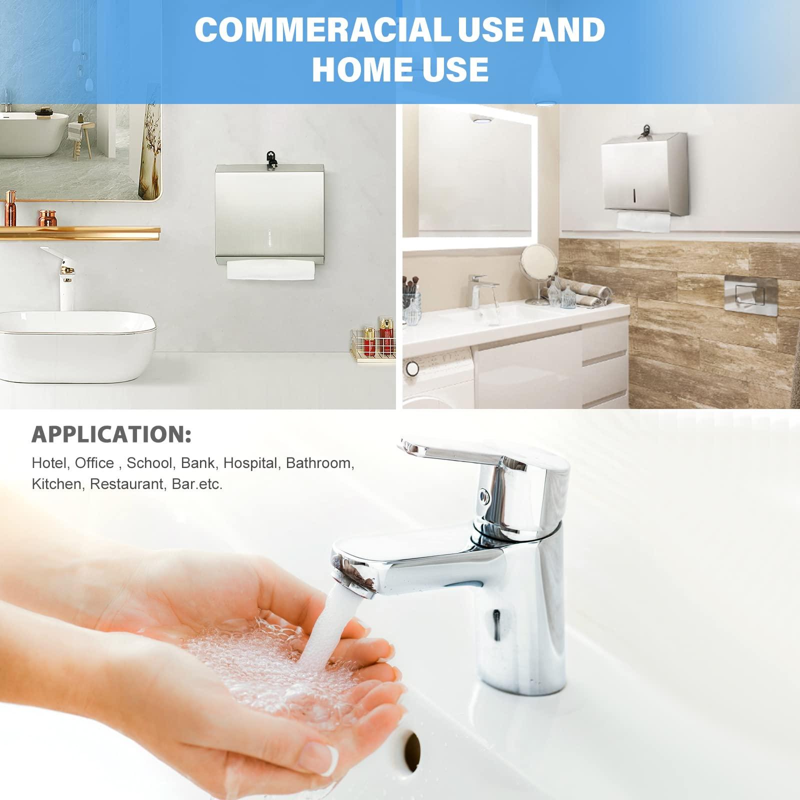 Paper Towel Dispenser Wall Mount Commercial, C Fold Multifold Hand Paper Towel Dispenser, Stainless Steel Tissue Holder - Image 6