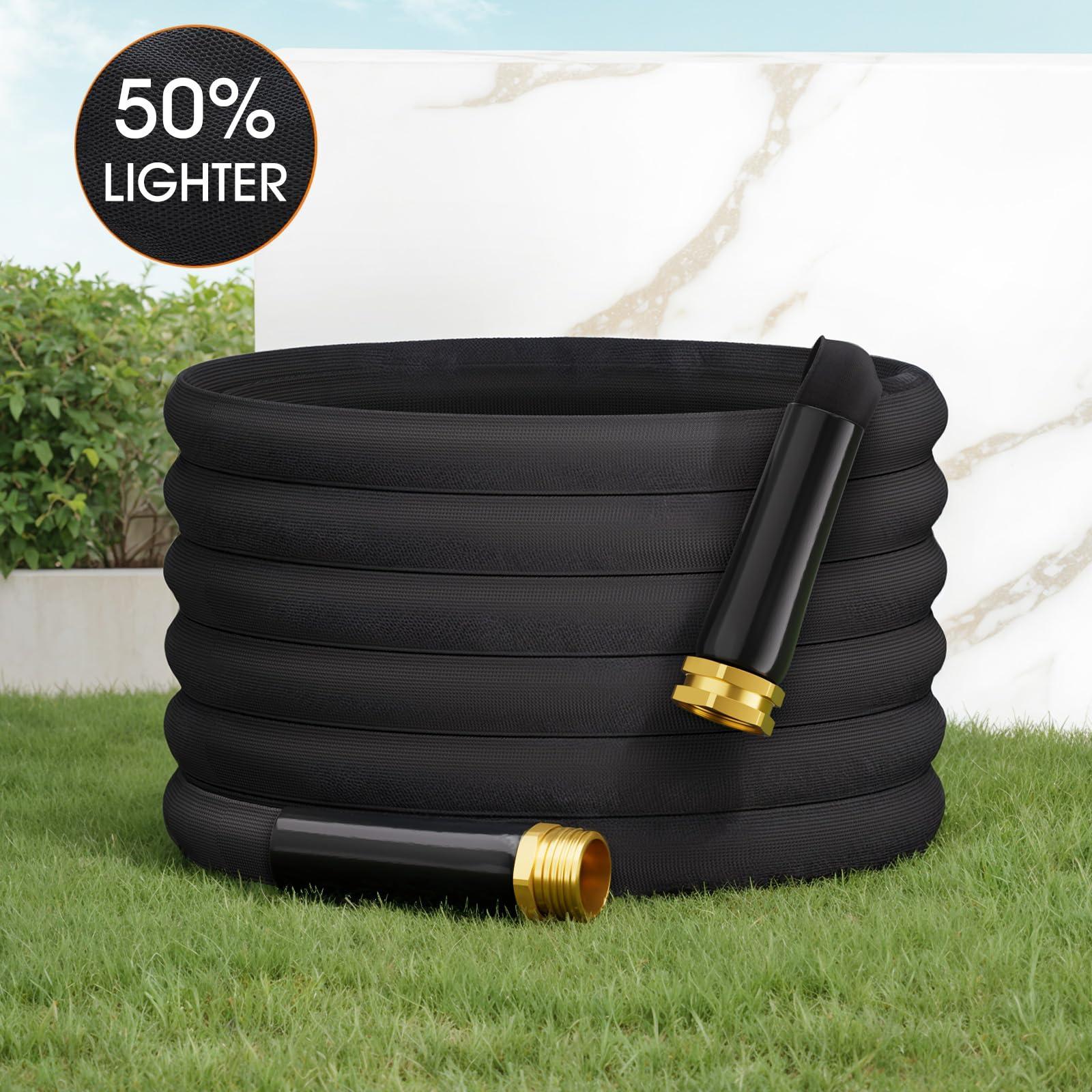 Haeteir 2025 Upgraded 50FT Non-Expanding Garden Hose, Lightweight, Flexible Ultra-Light Water Hose, Burst-Resistant, Lead-Free, Anti-Kink, High-Pressure - Image 8