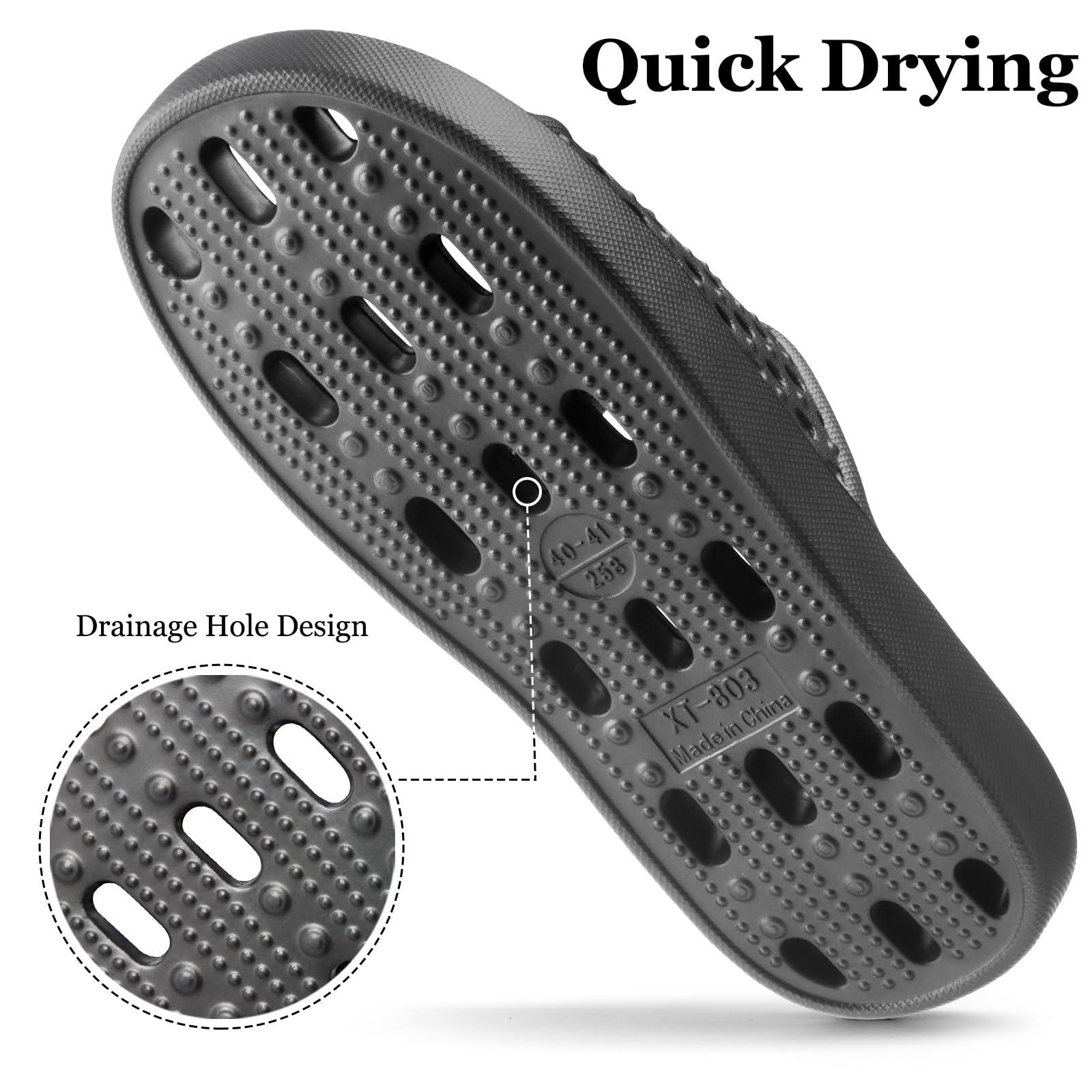 Mens Shower Shoes With Holes Dry Quickly Bath Slippers Womens Non Slip Indoor Home Bedroom Pool Spa Guest College Dorm - Image 4