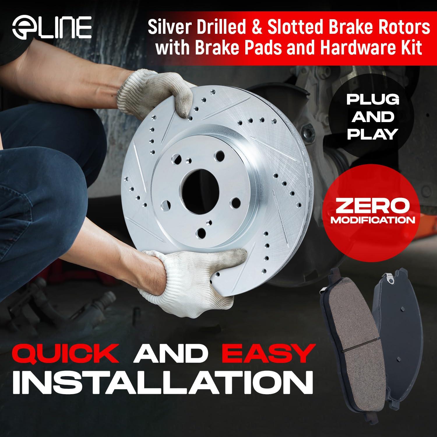 R1 Concepts Front and Rear Brakes and Rotors| Hardware Included| Front and Rear Ceramic Brake Pads and Rotors Kit| Fits 2019-2022 Genesis G70; 2018-2021 Kia Stinger - Image 5
