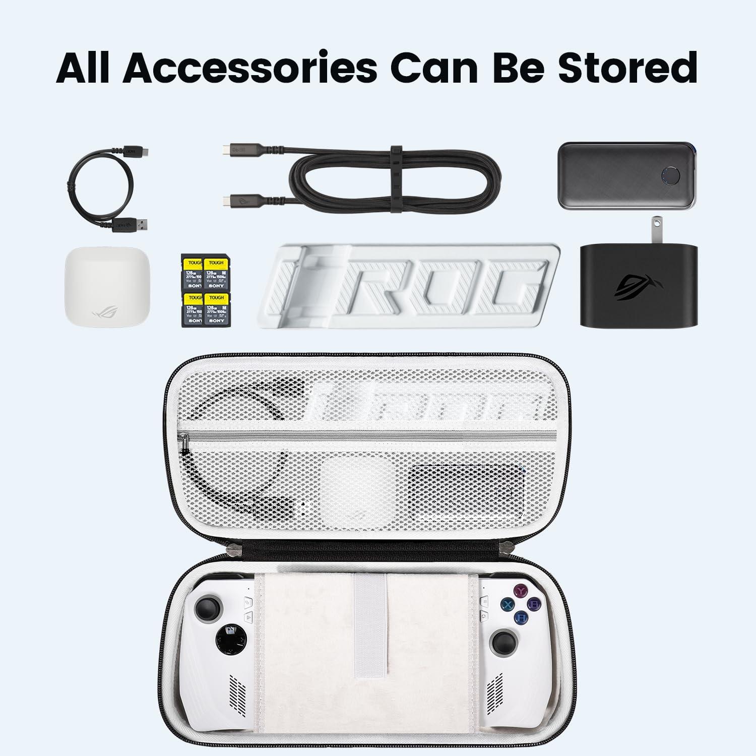 sarlar Rog Ally Carrying Case Compitable with ASUS ROG Ally Gaming Handheld and Accessories, Large Space Hard Shell Case Fit AC Adapter and Power Bank for Travel and Storage - Image 2