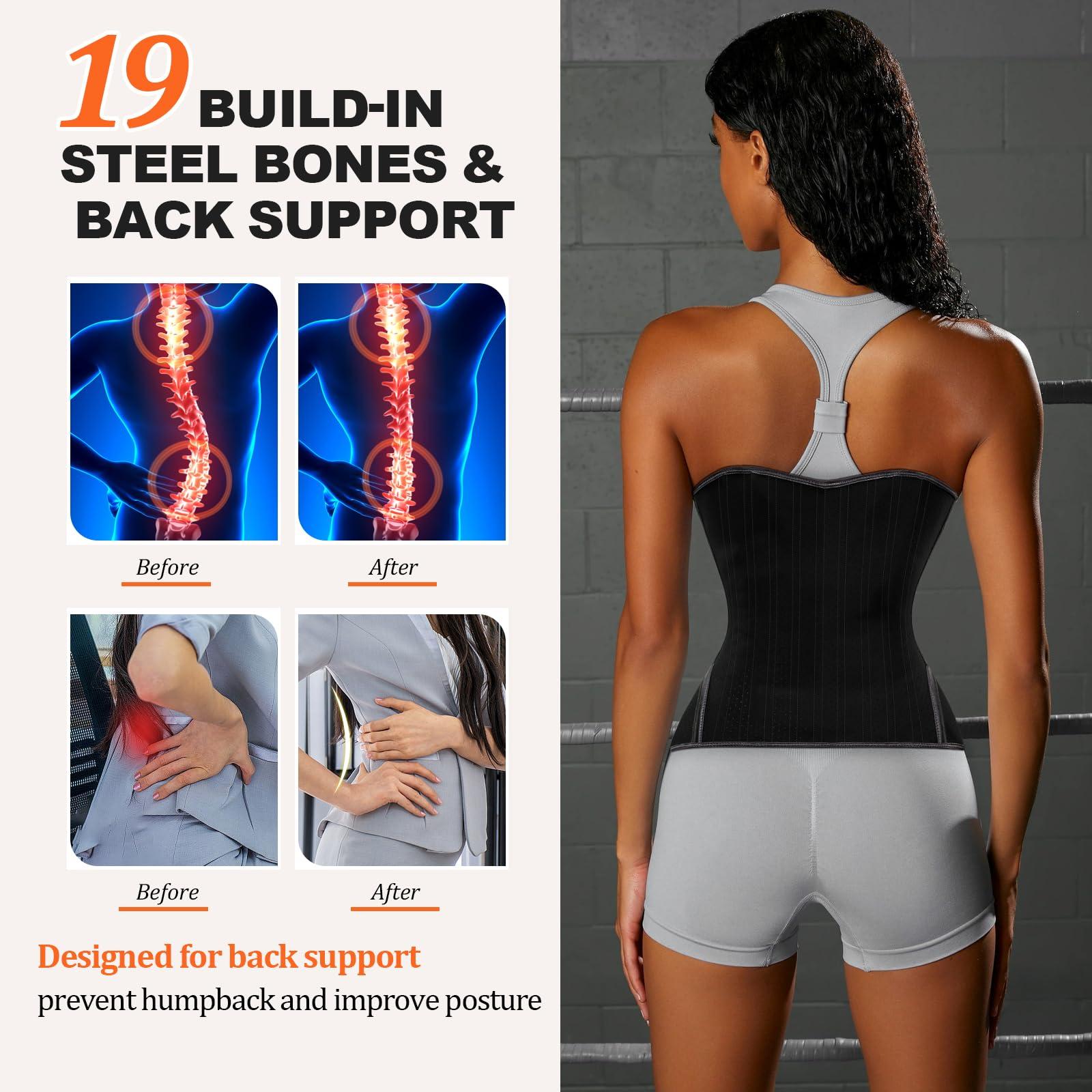 Gaceblis Latex Waist Trainer for Women Waist Cincher Corset for Tummy Control Underbust Sports Workout Hourglass Body Shaper - Image 3