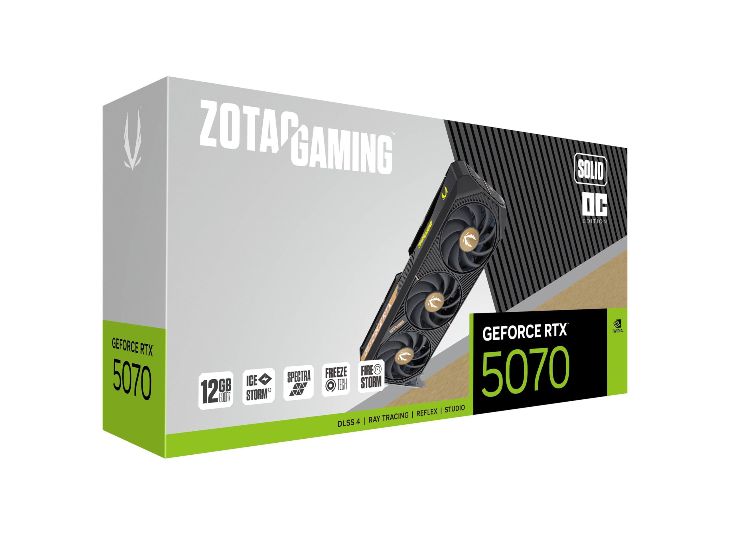 ZOTAC Gaming GeForce RTX 5070 Solid OC DLSS 4 12GB GDDR7 192-bit 28 Gbps PCIE 5.0 Gaming Graphics Card, IceStorm 2.0 Cooling, Spectra RGB Lighting, ZT-B50700J-10P - Image 8