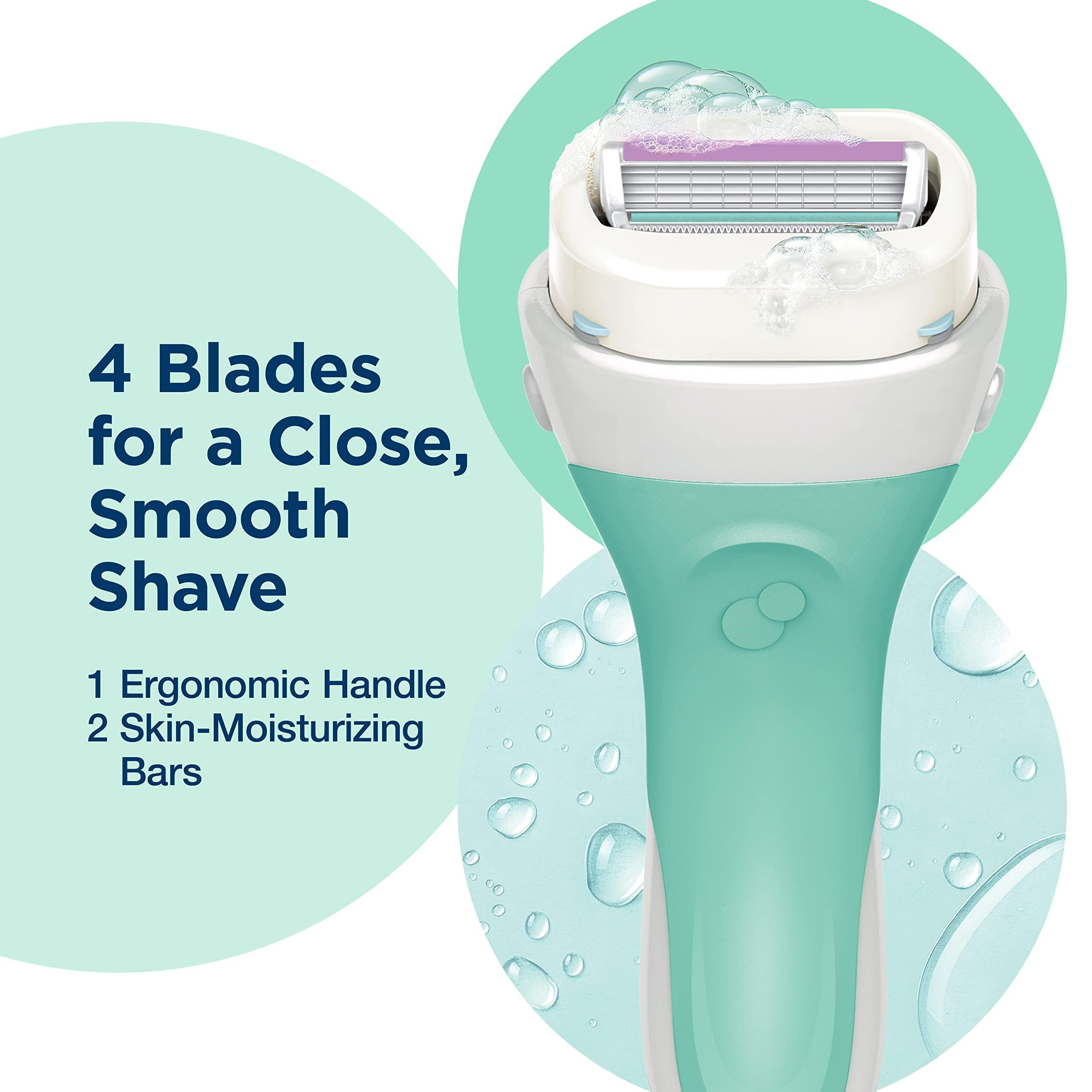 Schick Intuition Razors for Women with Sensitive Skin | 1 Razor & 2 Intuition Razor Blades Refill with Organic Aloe - Image 7