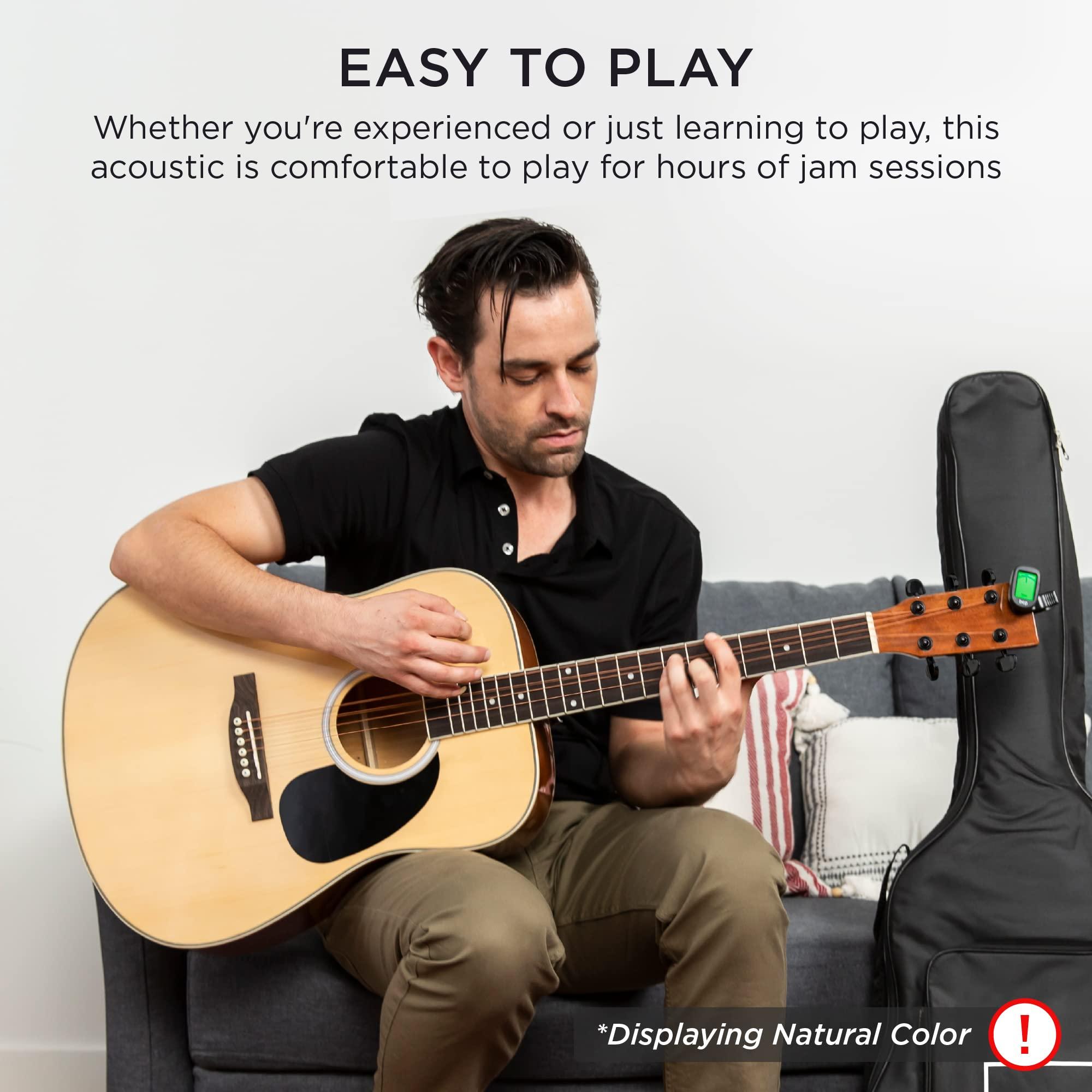 Best Choice Products 41in Full Size Beginner All Wood Acoustic Guitar Starter Set w/Gig Bag, Strap, Capo, Strings, Picks - Sunburst - Image 7