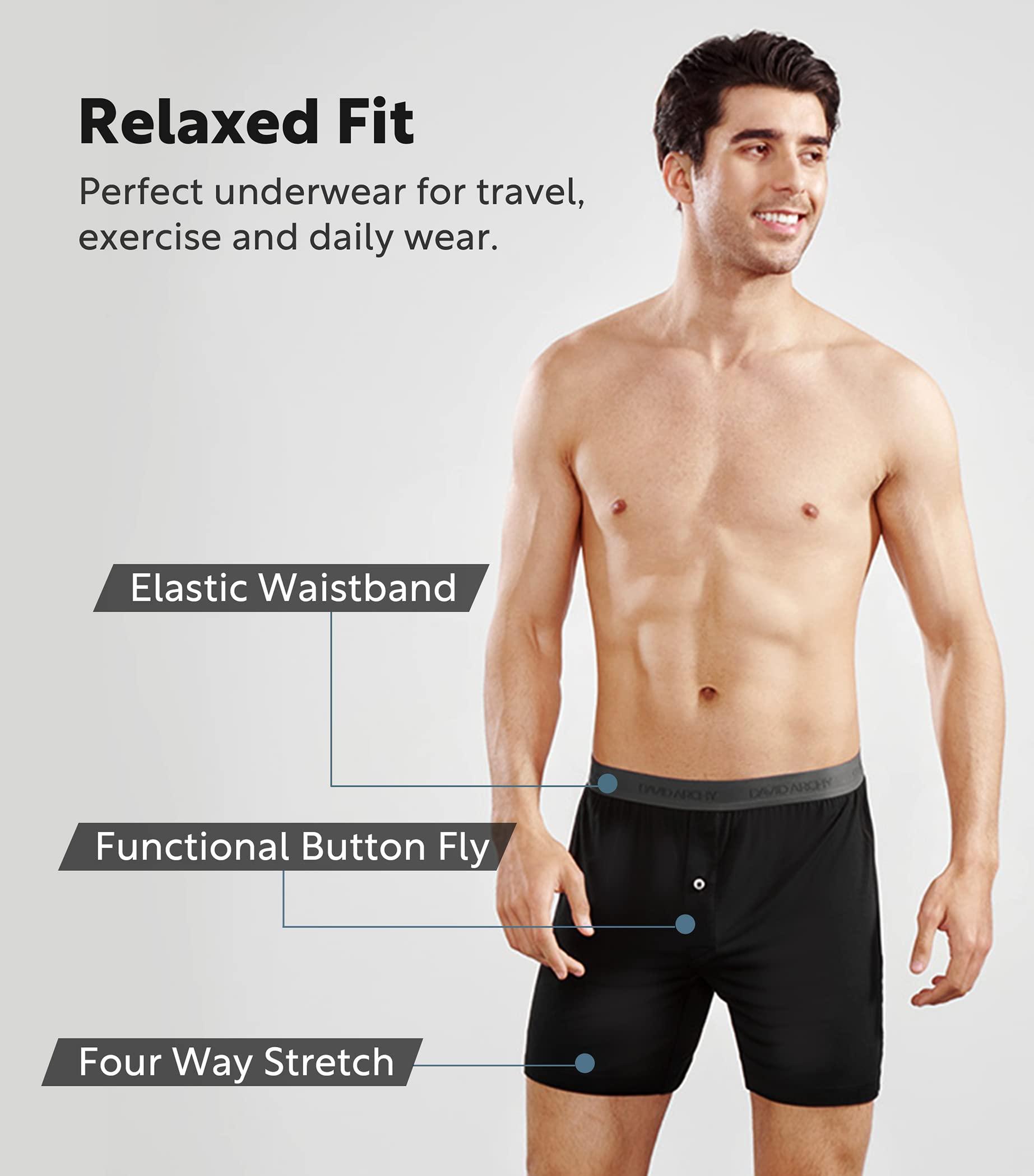 DAVID ARCHY Mens Underwear Bamboo Rayon Boxers for Men Breathable and Cool Men's Boxer Shorts with Button Fly 3 or 5 Pack - Image 5