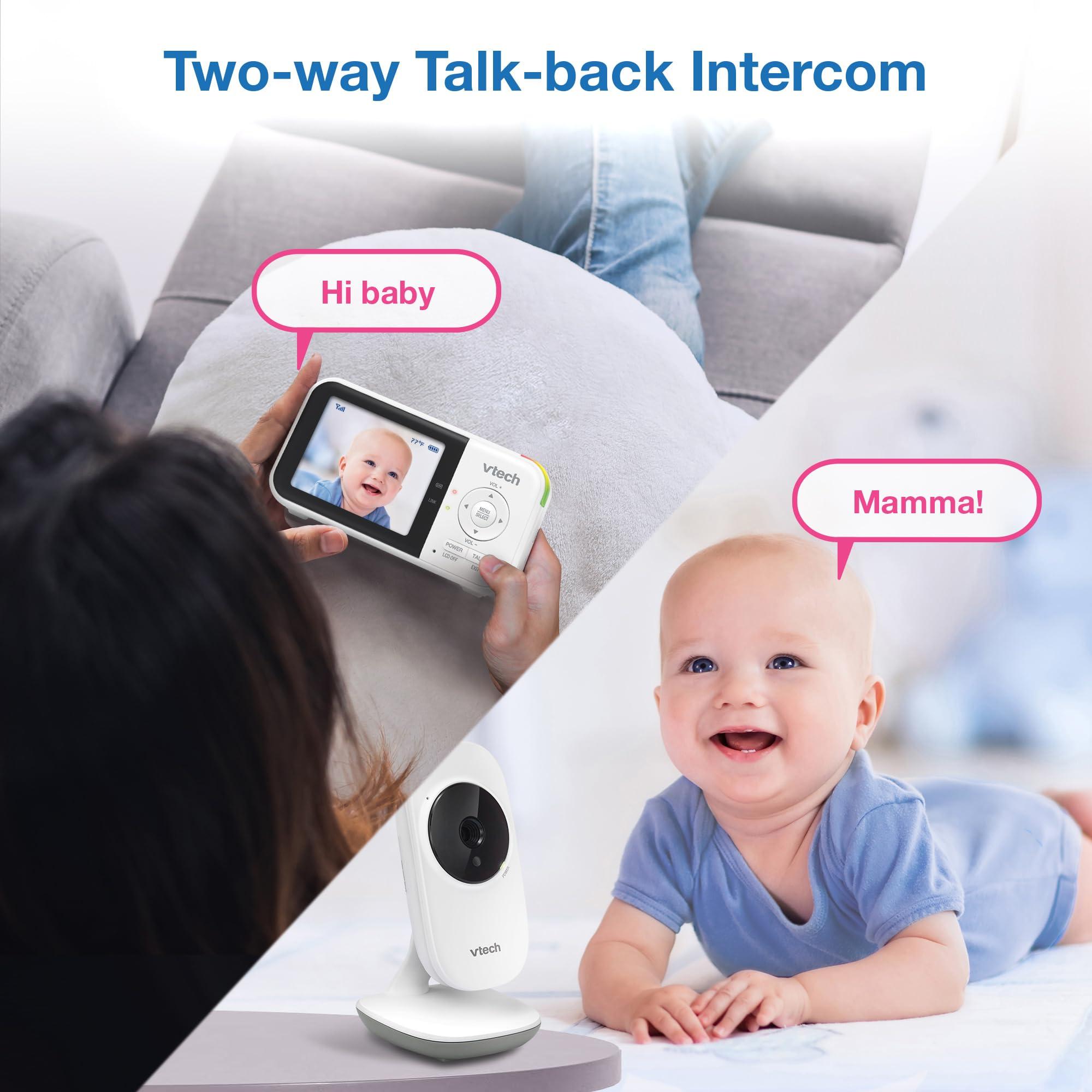 VTech VM819 Baby Monitor with Camera and Audio, 2.8” Screen Portable Baby Camera, Night Vision, 2-Way Audio, Temperature Sensor and Lullabies, Secure Transmission No WiFi, Ideal for Baby/Elderly/Pet - Image 10