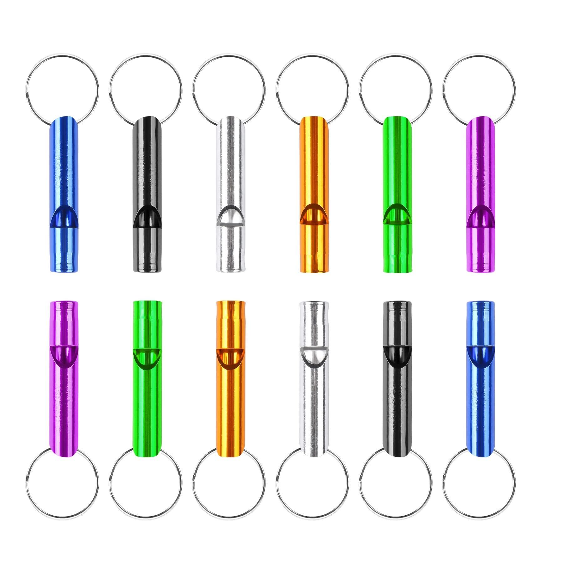 MIDELONG 6 pcs Emergency Whistle with Key Chain, Aluminum Extra Loud Safety Survival Whistle Keychain for Outdoor Sports Camping Hiking Boating Hunting, 6 Colors - Image 6