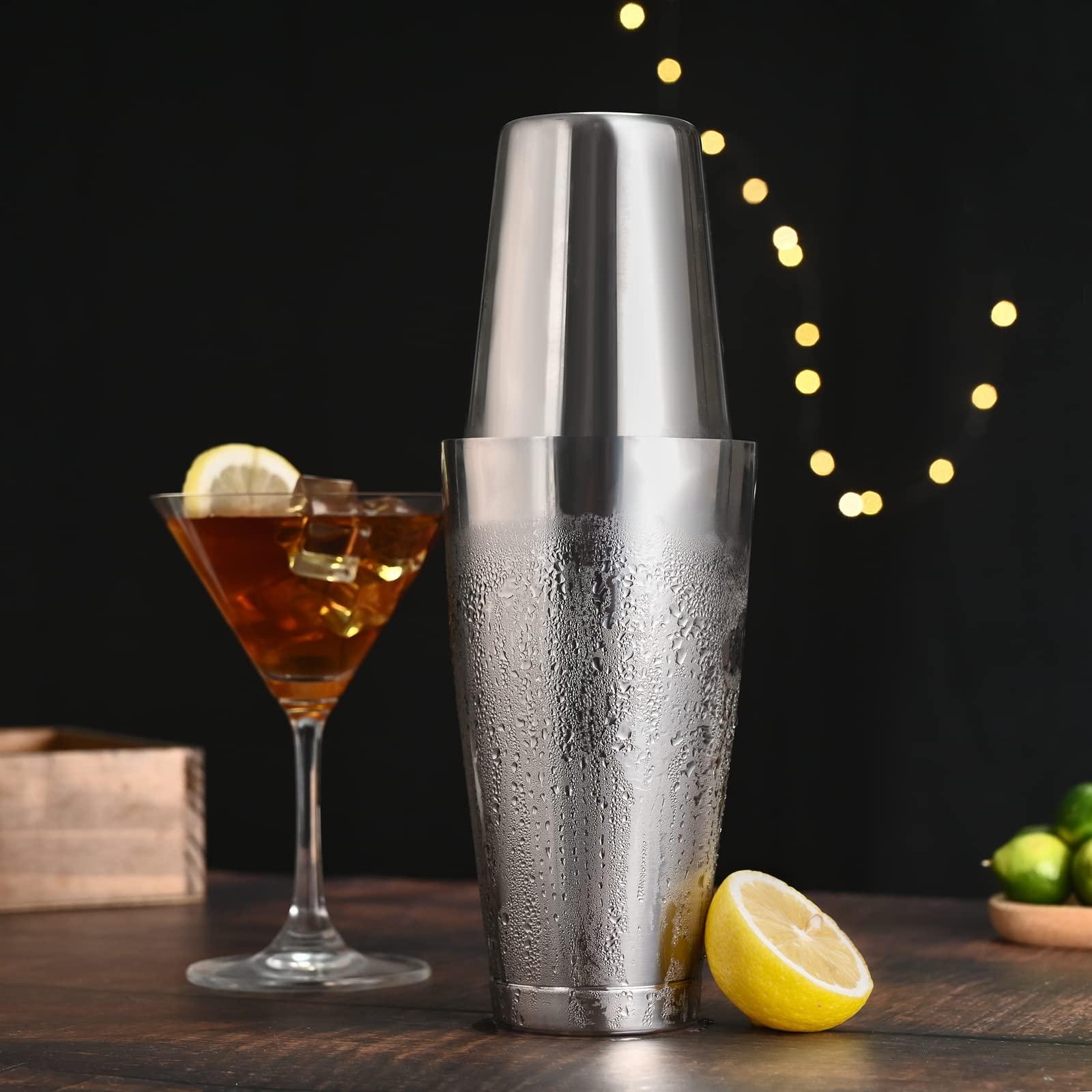 Boston Cocktail Shaker, Bar Bartender Shaking Tins Weighted 28oz Unweighted 18oz for Bartending, Martini Shakers Stainless Steel for Drink | Boston Shaker Set | Silver, by Plat Star - Image 5