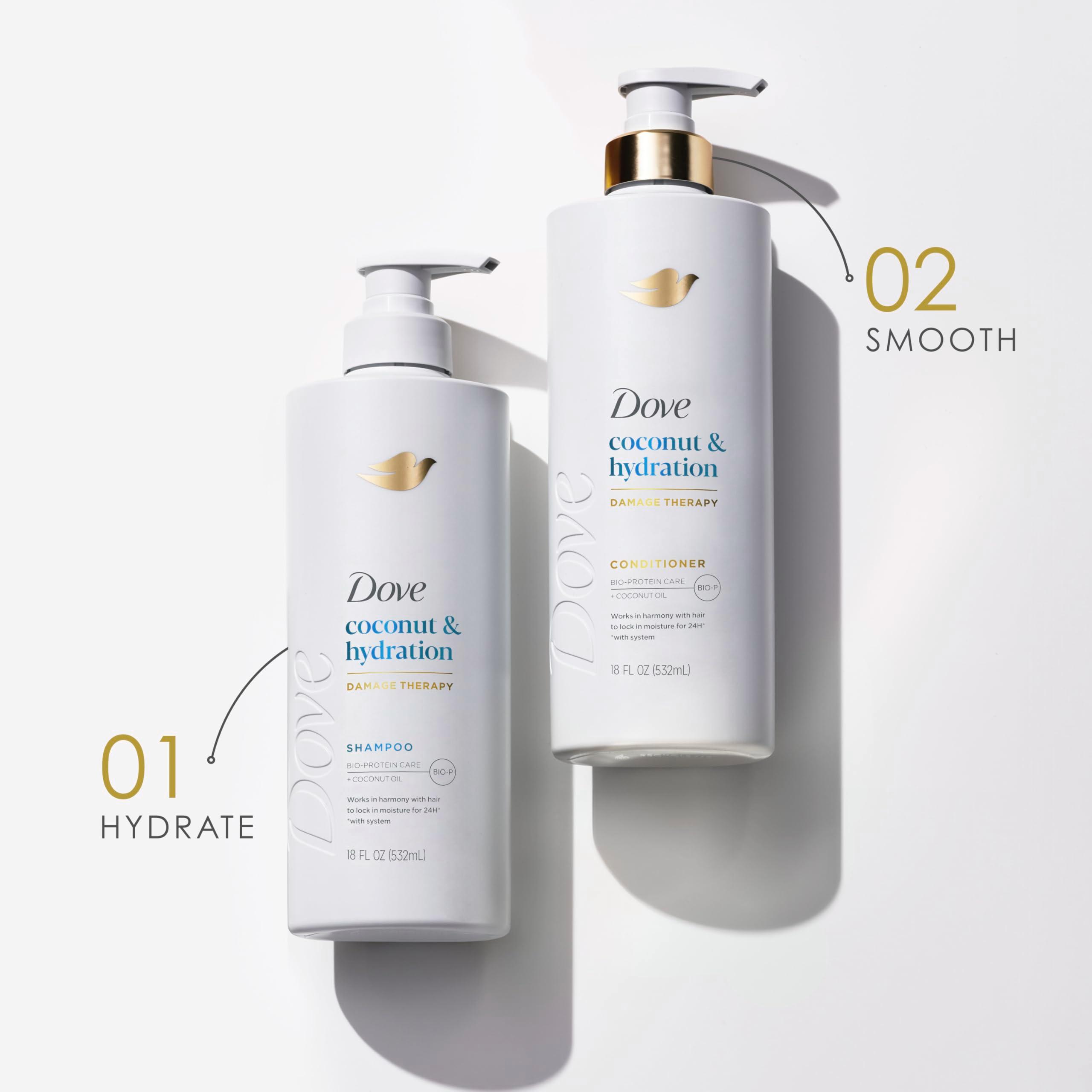 Dove Shampoo Coconut & Hydration for Dry Hair with Bio-Protein Care Technology and Coconut Oil 28 Fl Oz - Image 8