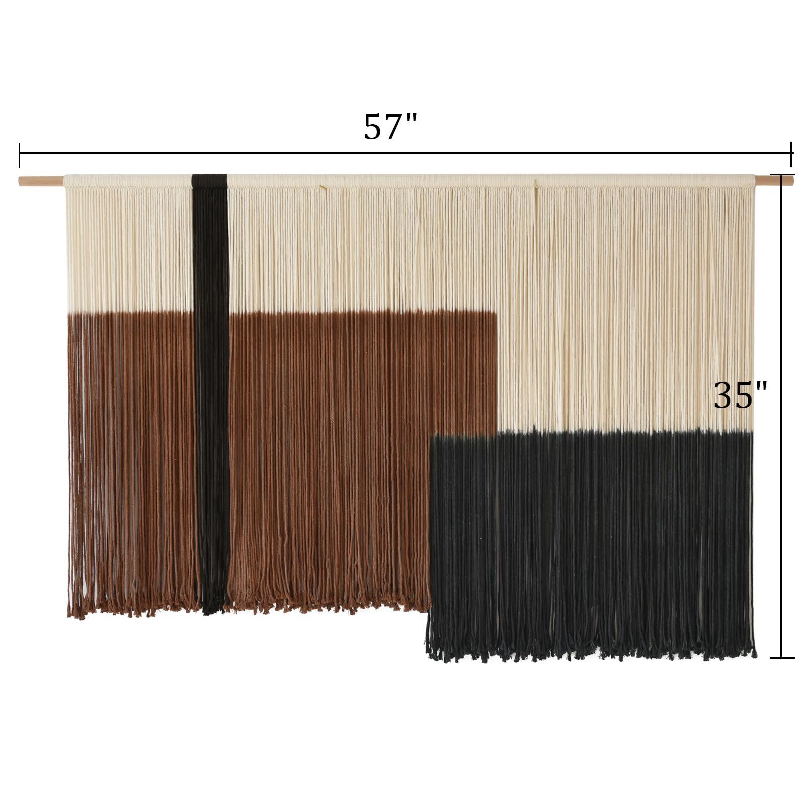 Macrame Wall Hanging Large Dip Dye Tapestry Fiber Wall Art Boho Bedroom Décor 57''W*35''L - Image 5