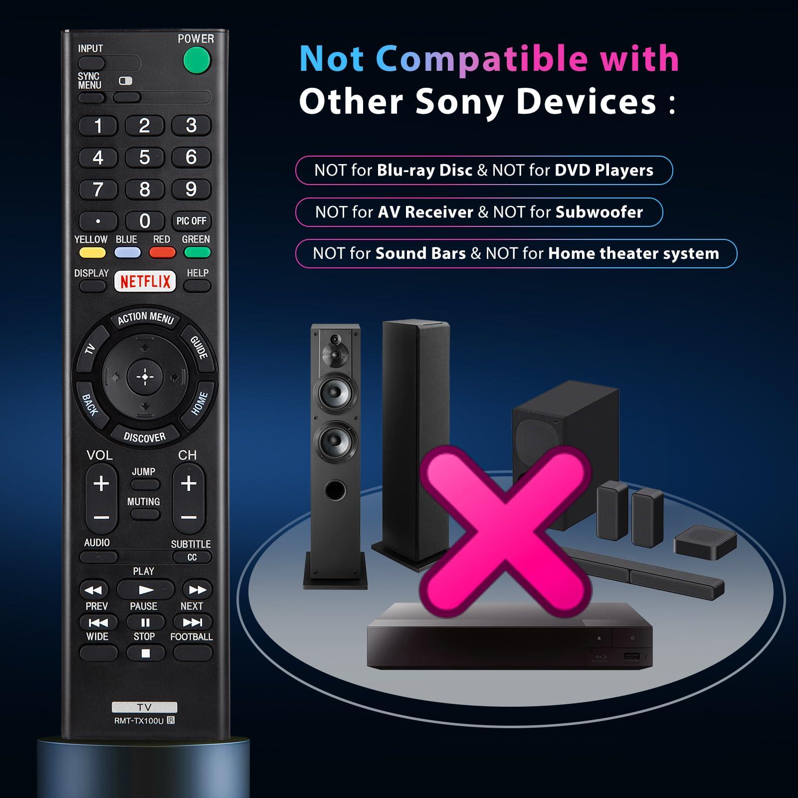 Universal for Sony TV Remote Control Replacement Compatible with Sony Bravia Smart LCD LED HD TVs RMT-TX100U - Image 3