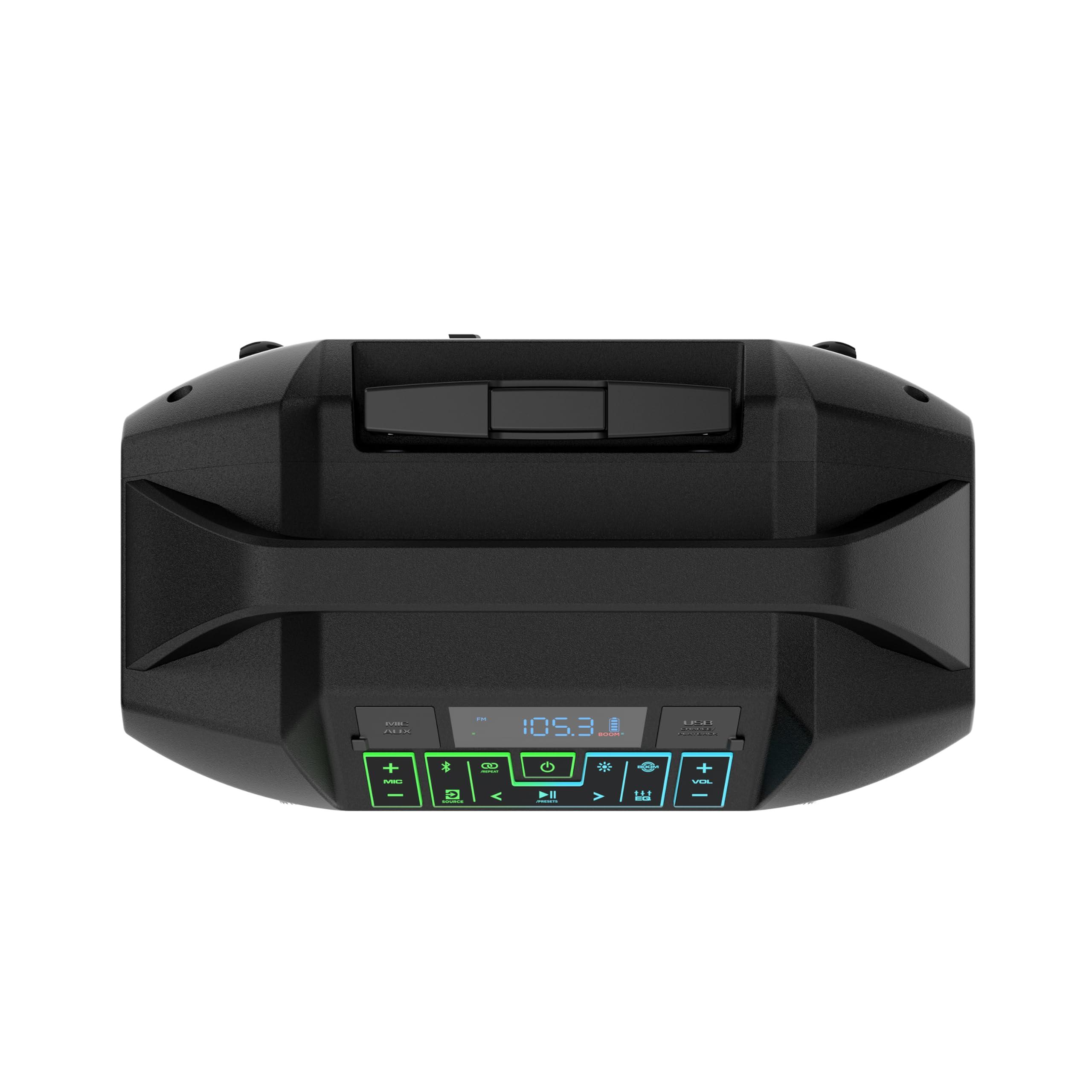 ION Block Rocker - Portable Bluetooth Outdoor Party Speaker with Karaoke Microphone, Battery, 4 Speakers, Radio, USB Port, App, Water-Resistant, 120W - Image 10