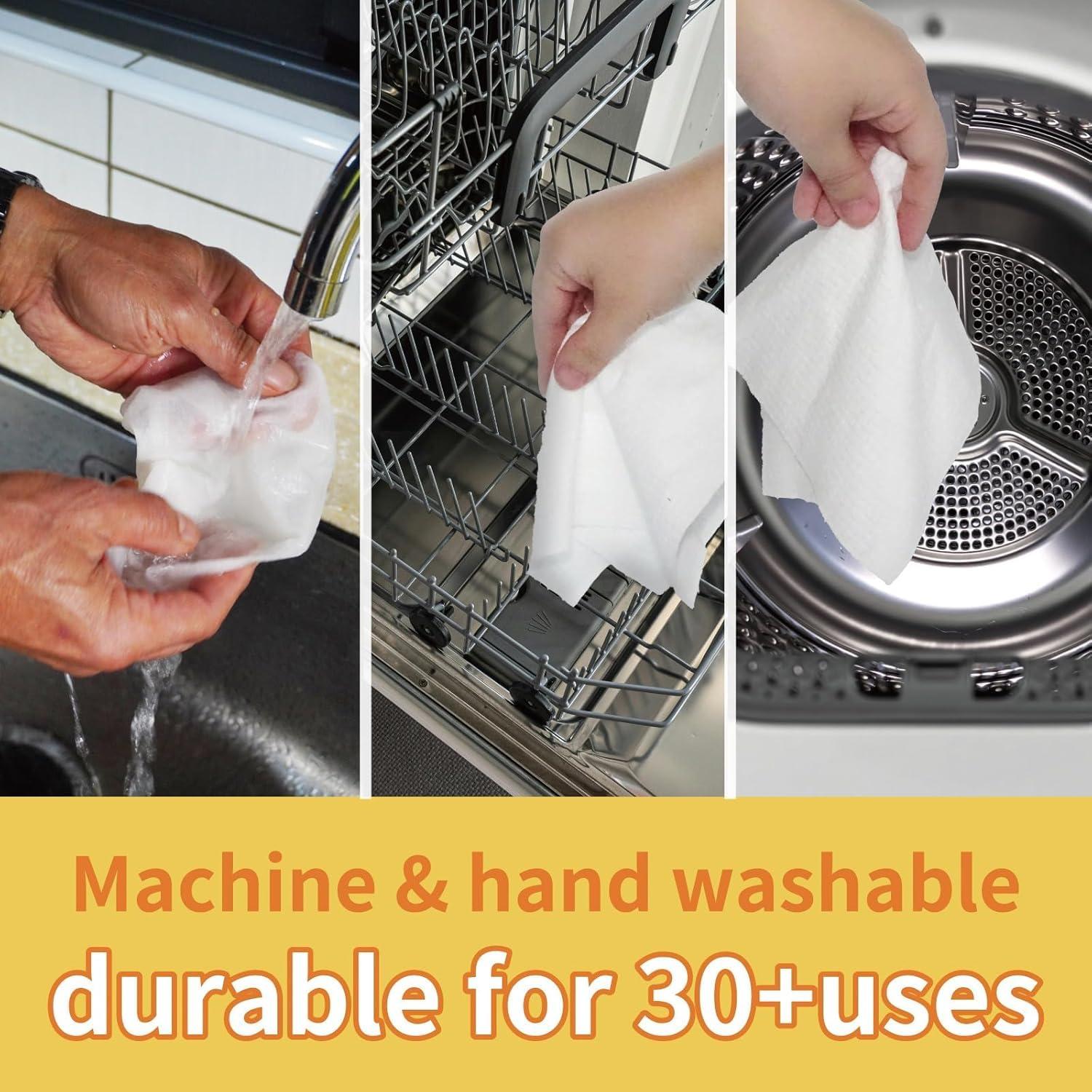 NNX Reusable Paper Towels – 90 Count | Washable, Ultra-Absorbent & Durable | Plant-Based & Cleaning Rags for Kitchen, Workshop, Camping & Hiking Gear - Image 7
