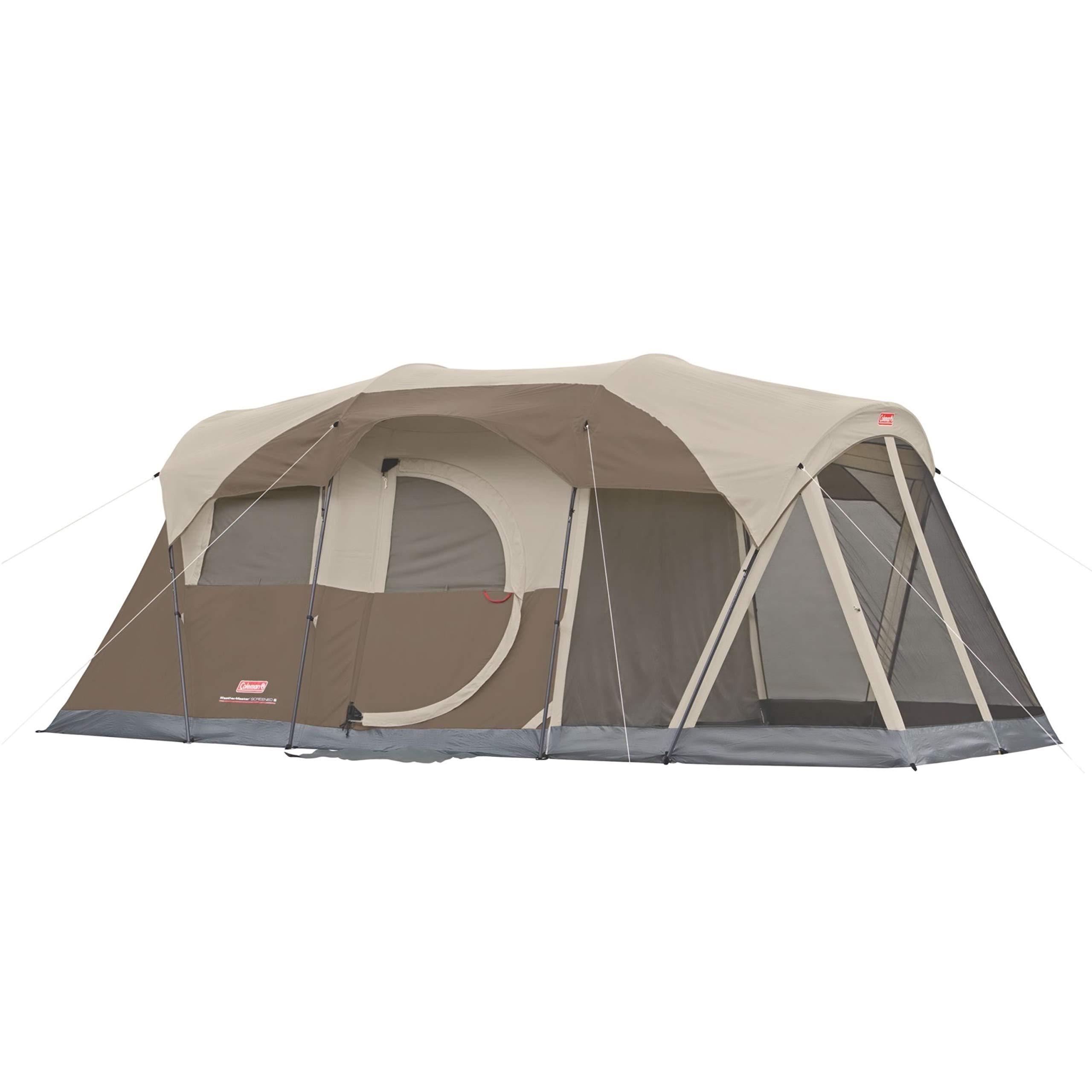 Coleman 6-Person WeatherMaster Tent with Screened Porch, Weatherproof Tent with Screen Room, Rainfly & Carry Bag Included