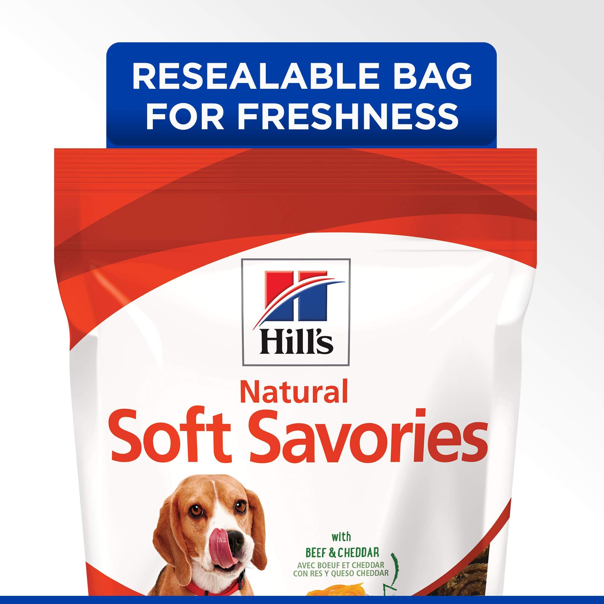Hill's Natural Soft Savories, All Life Stages, Great Taste, Dog Treats, Beef & Cheddar, 8 oz Bag - Image 6