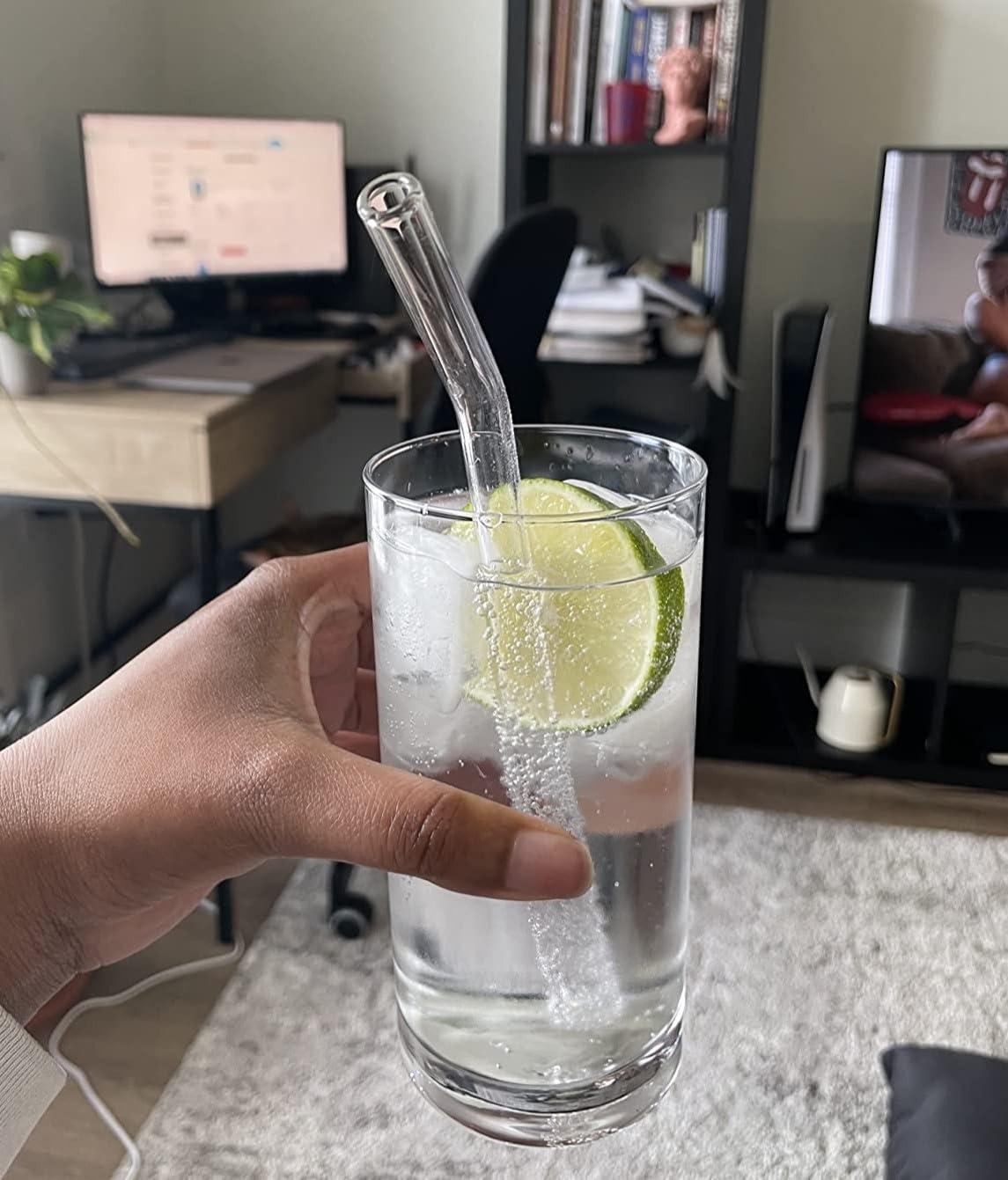 Piteno® 16-Pack Reusable Glass Straws Set, Clear Glass Drinking Straws, 8.5''x10MM, Set of 6 Straight and 6 Bent with 4 Cleaning Brushes, Perfect for Smoothies, Milkshakes, Juice, Tea - Image 2