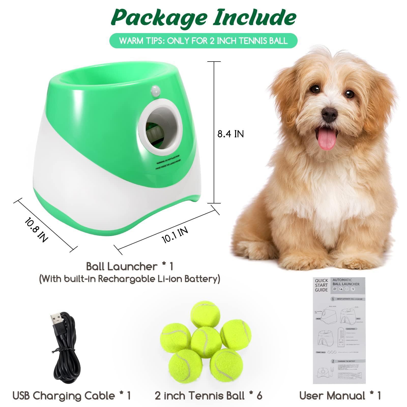 MEKAPLE Dog Ball Thrower Launcher, Automatic Launcher with 6 Mini Tennis Balls, Interactive Dog Toys Indoor Outdoor Ball Thrower Machine for Small Dogs with 3 Distance Settings - Image 7