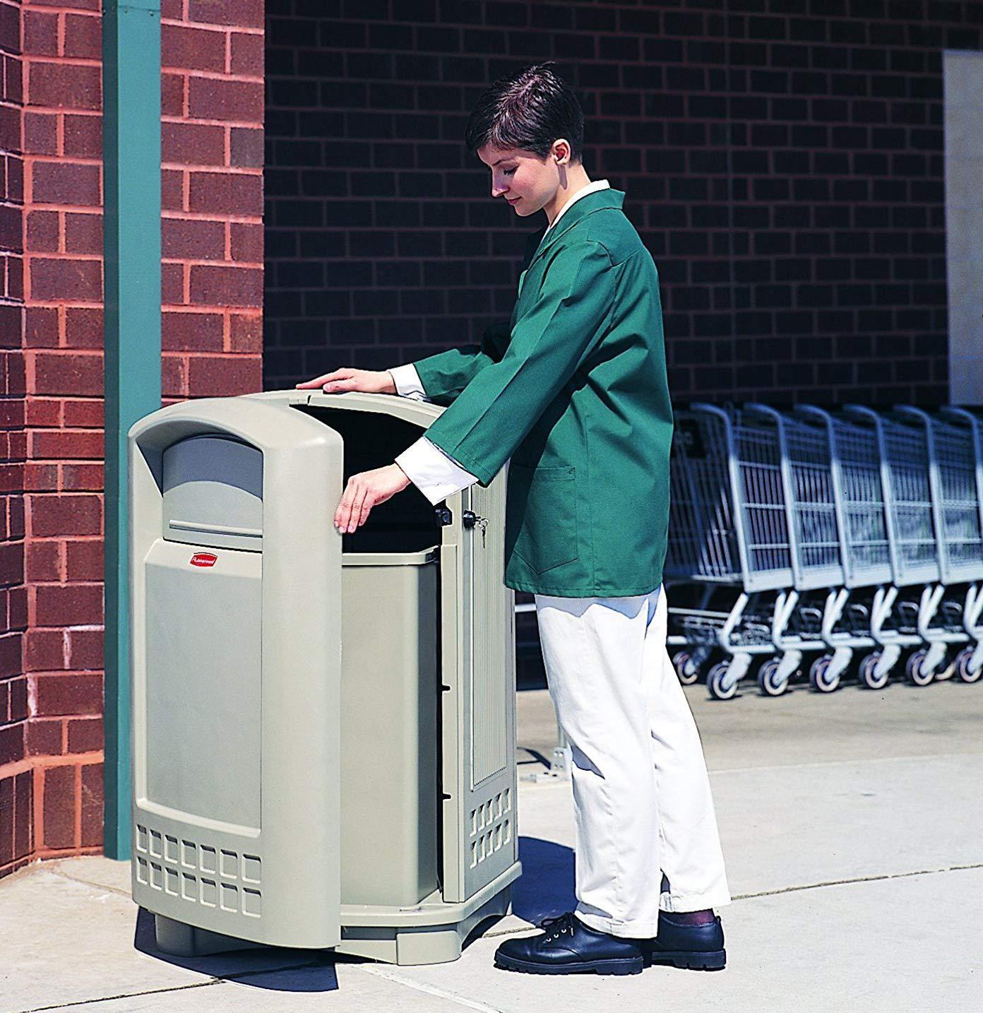 Rubbermaid Commercial Products Untouchable 35 Gal Square Trash Container, Gray, for Offices/Mailrooms/Classrooms/Areas of High Waste Generation - Image 4