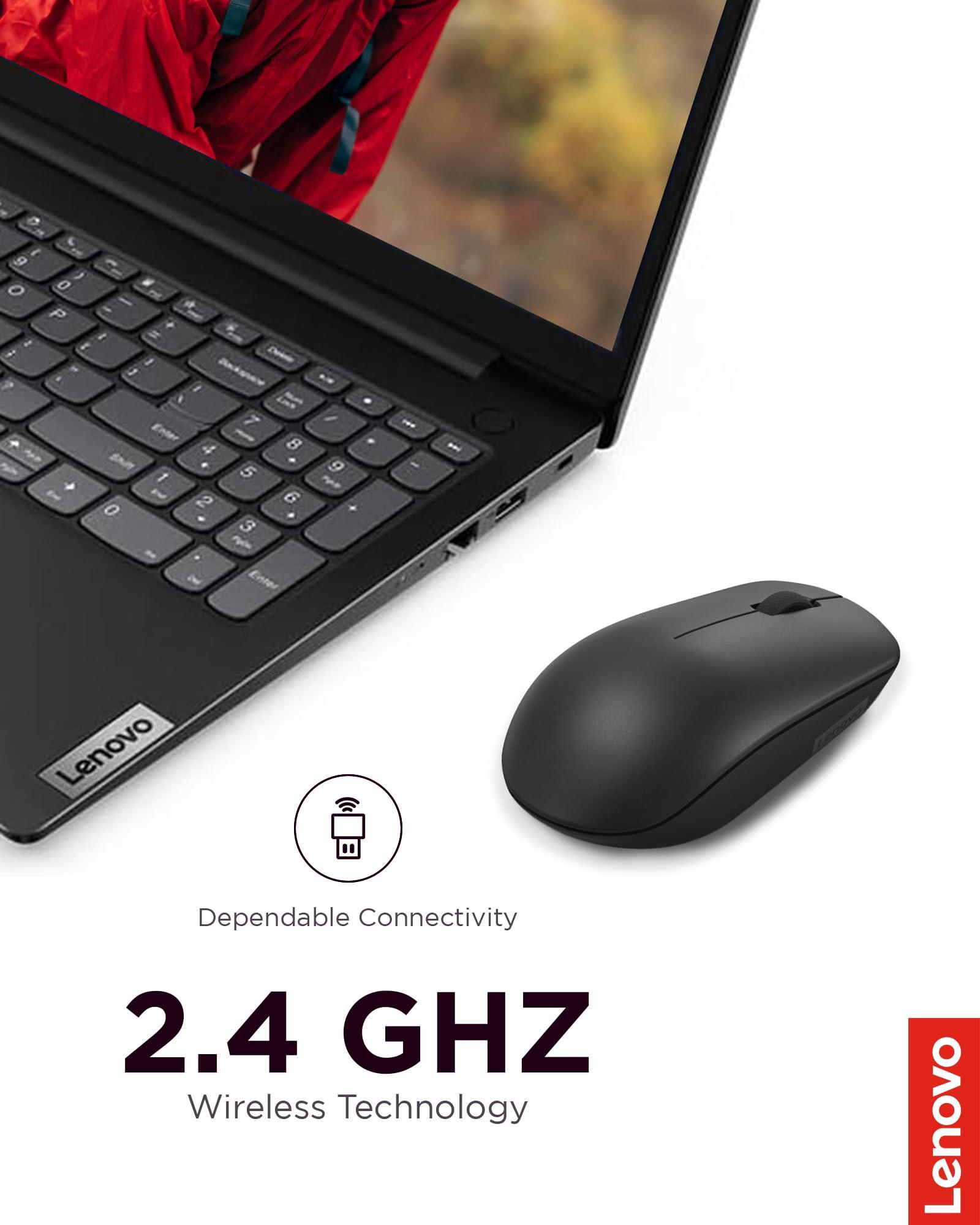 Lenovo 530 Wireless Mouse – Full Size Computer Mouse for PC, Laptop, Windows Computer - 2.4 GHz Nano USB Receiver - Ambidextrous Design - 12 Months Battery Life – Cordless - Image 2