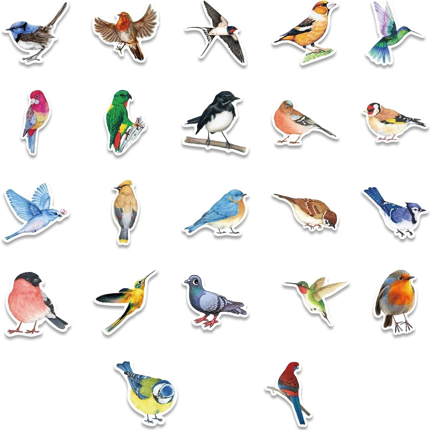100 PCS Bird Stickers, Vinyl Waterproof Bird Stickers for Water Bottles, Laptop, Notebook, Scrapbook, Luggage, Cell Phone, Skateboard, Helmet - Image 4