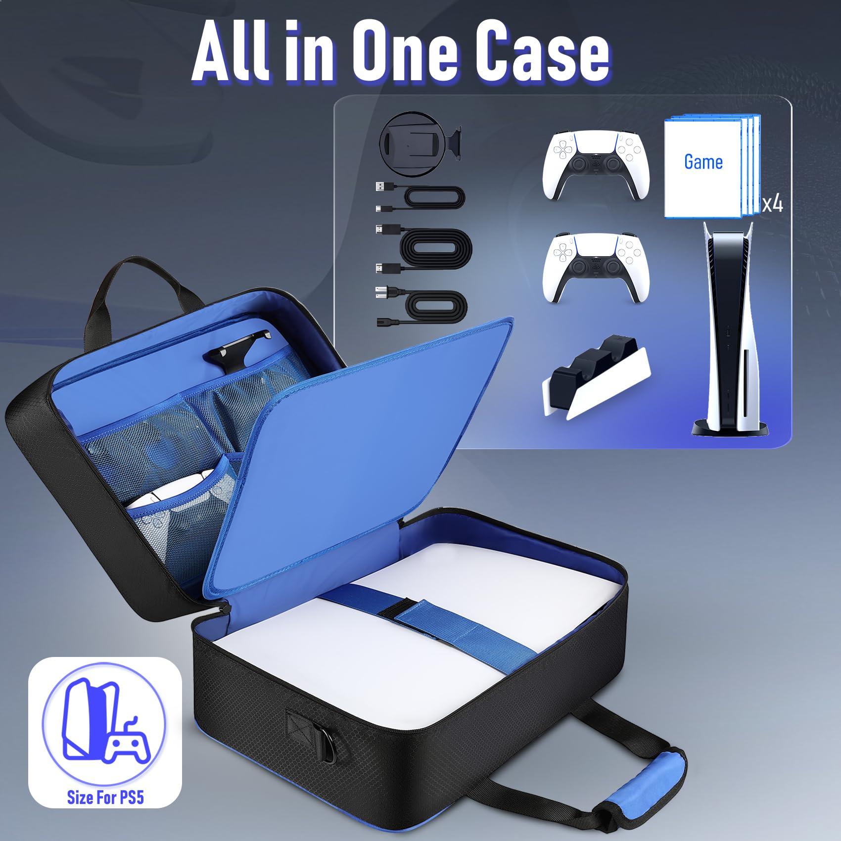 COMECOI Carrying Case for PS5, Travel Case for PS 5 Protective, Large Capacity Storage Bag Compatible with Playstation 5 Disk/ Digital Edition Console, Controllers, Game Cards, Accessories - Image 2
