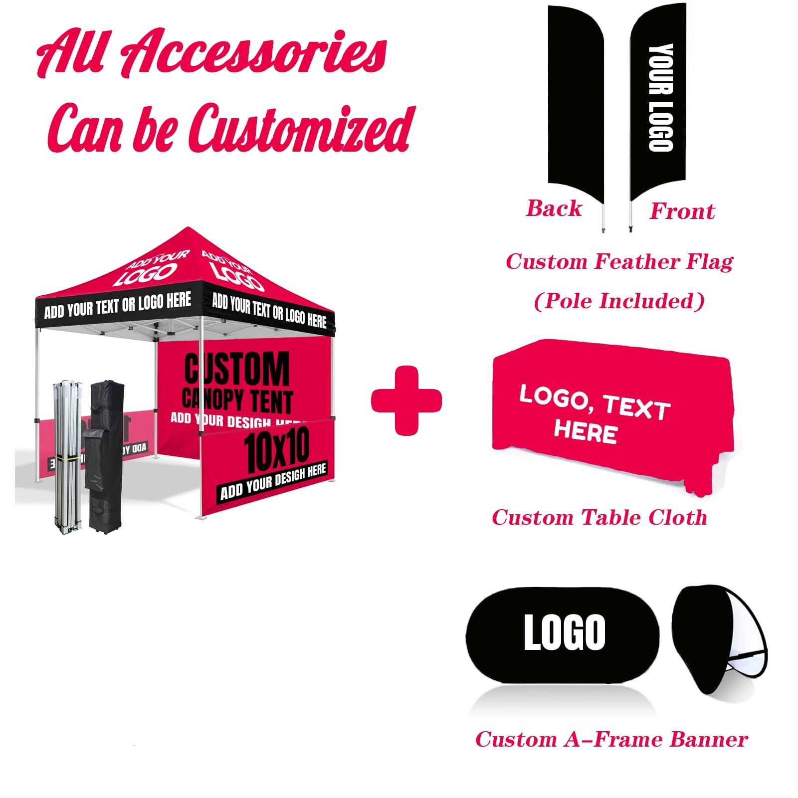 Custom Canopy Tent 10x10 with Logo, Personalized Pop Up Canopy Tent Outdoor Events Business, Nano-Grade Water Repellent Heavy Duty (Customized Configuration - Image 6