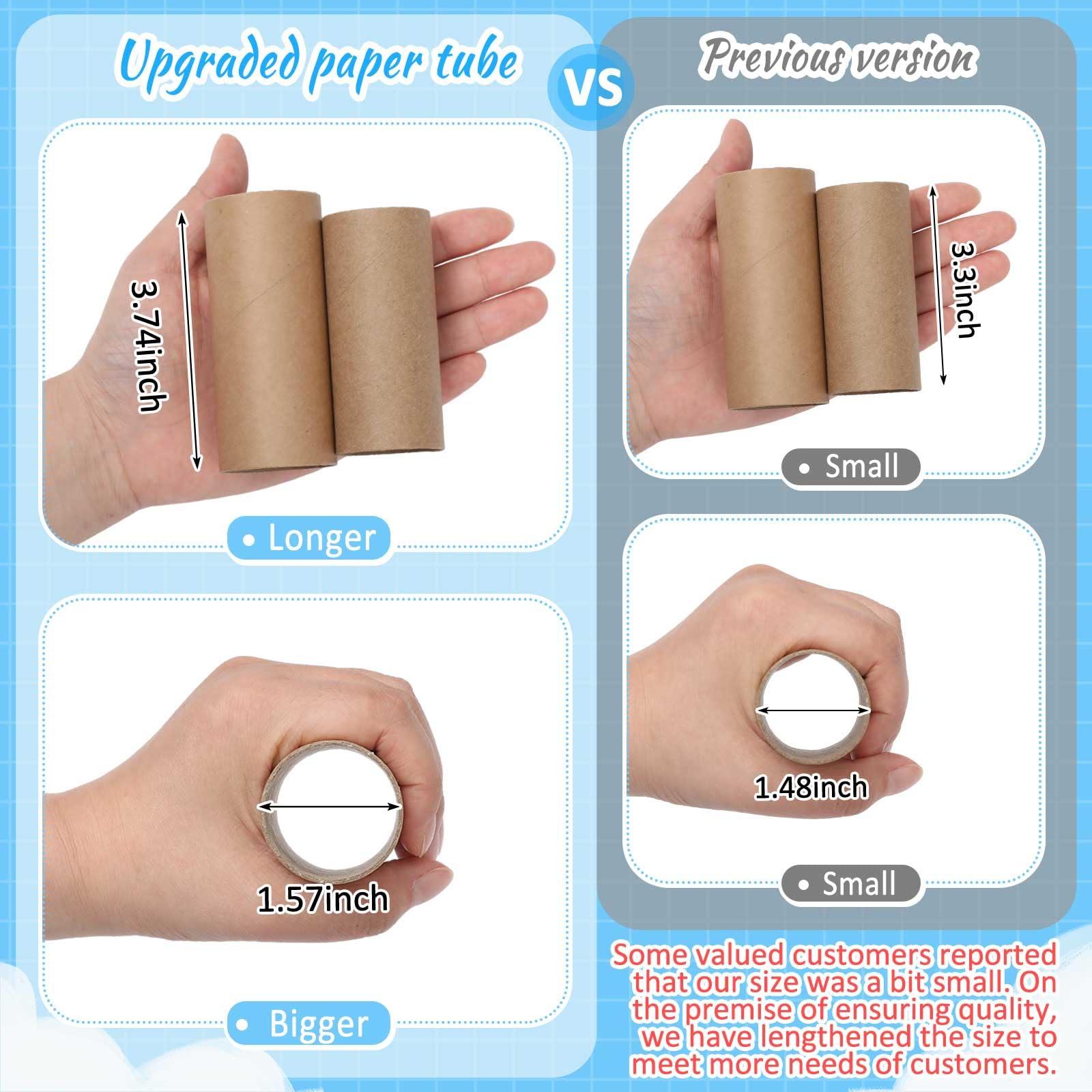 Henoyso 100 Packs Cardboard Tubes for Craft 1.57 x 3.74 Inches DIY Empty Toilet Paper Rolls Craft Cardboard Paper Round Tubes for Kids School Supplies Classrooms Gift DIY Art (Brown) - Image 3